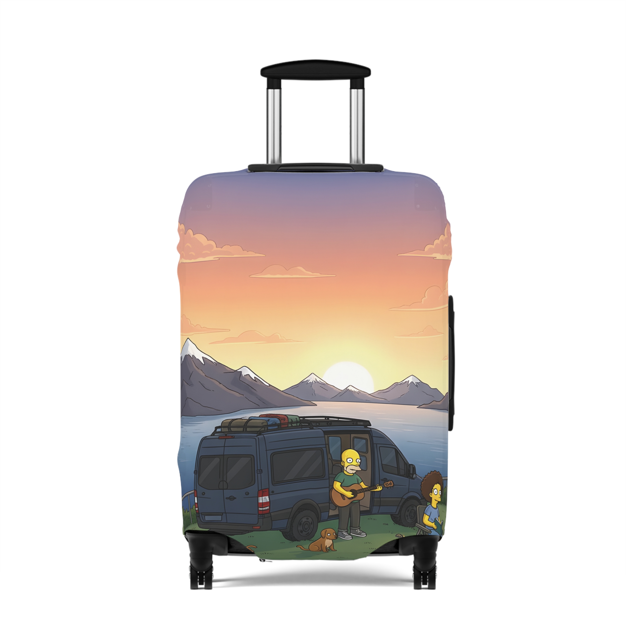 Luggage Cover — Adventure Camper Sketch Travel Suitcase(Design Sitcom-Line)