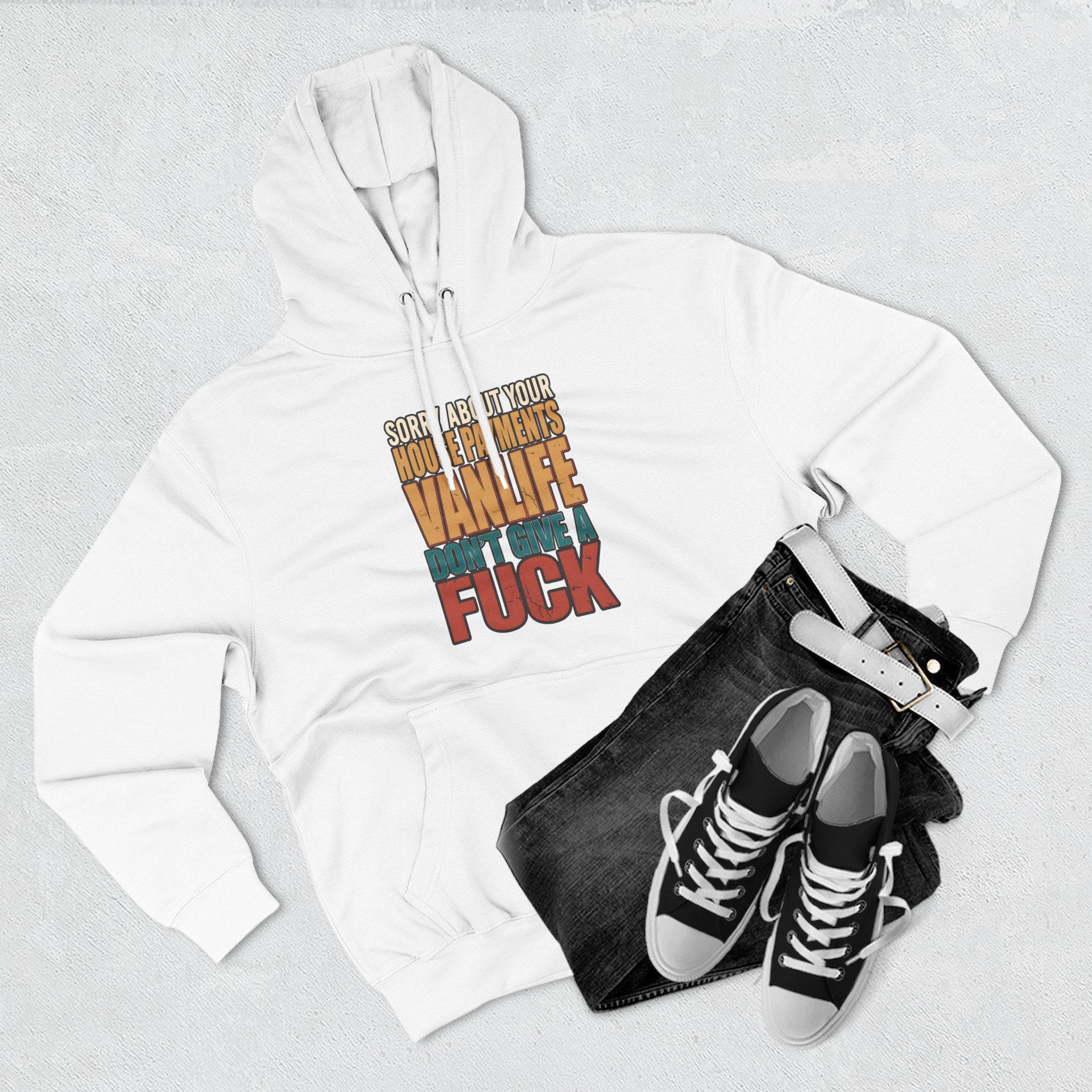 Three-Panel Fleece Hoodie - "Sorry About Your House Payments" Design F**K-Line