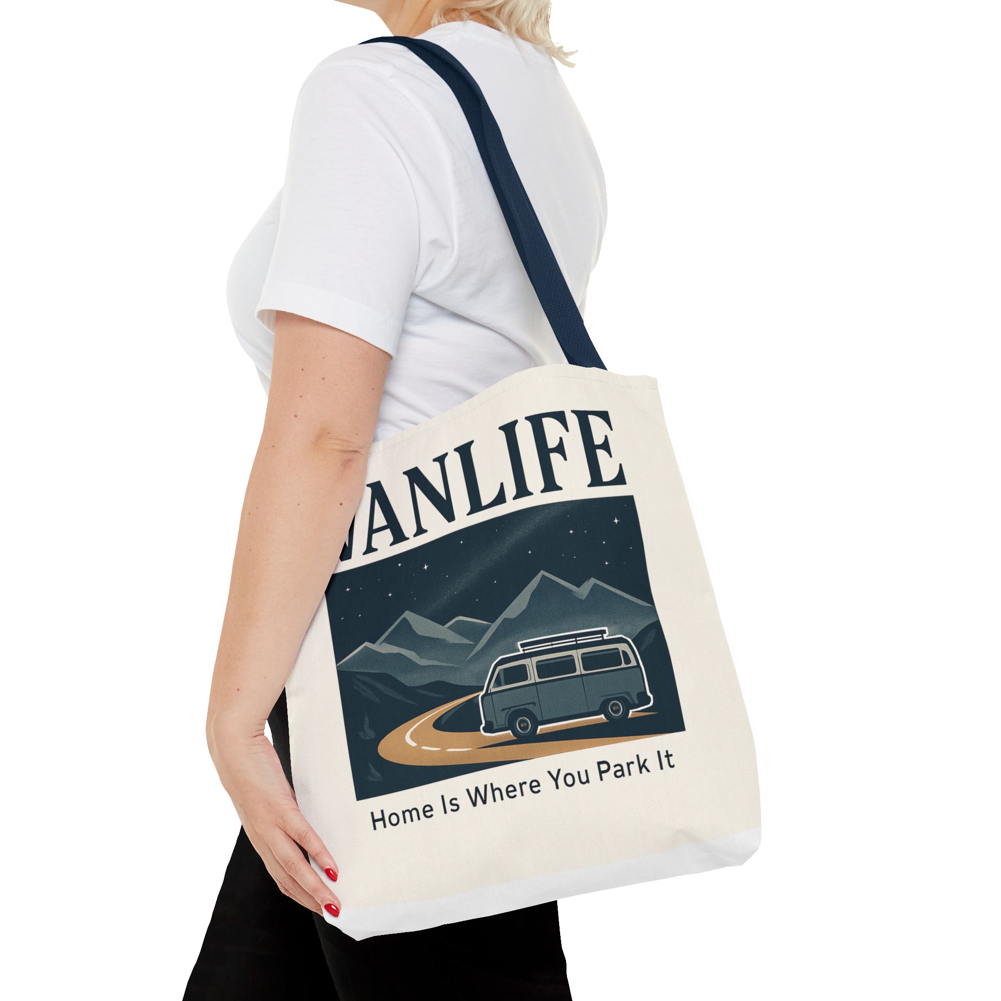 Vanlife Tote Bag — "Vanlife - Home Is Where You Park It" Campervan Beach/Adventure Tote