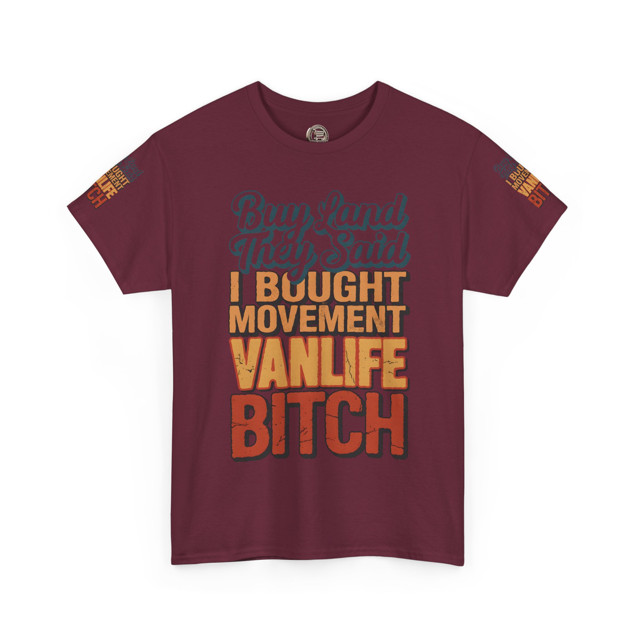 Unisex Heavy Cotton Tee — "Buy Land They Said" Design F**K-Line