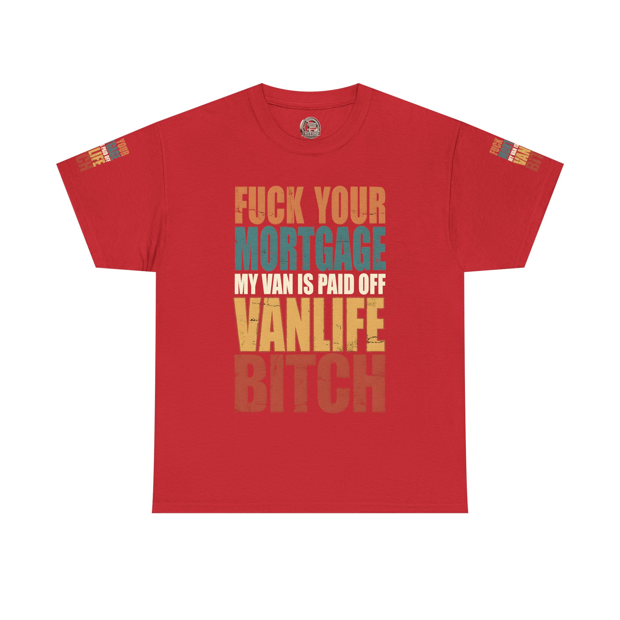 Unisex Heavy Cotton Tee — "Fuck Your Mortgage" Design F**K-Line