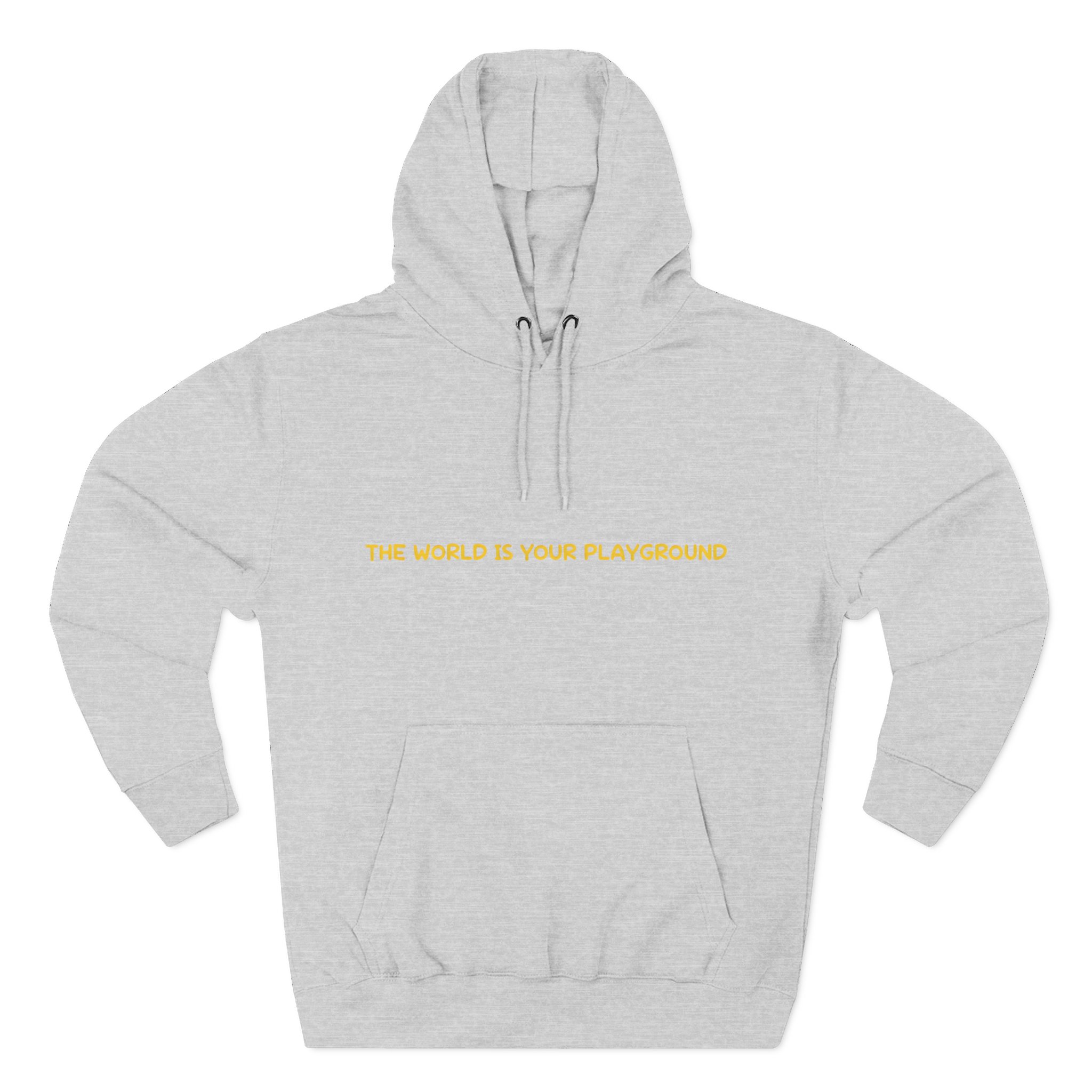 Three-Panel Fleece Hoodie - "The World Is Your playground" Design Sitcom-Line