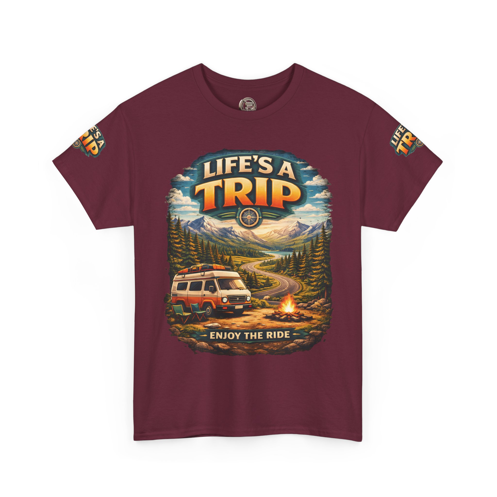 13257477457317794012_2048.jpeg Unisex Heavy Cotton Tee — "Live´s A Trip-Enjoy The Ride" Design Scenic-Line