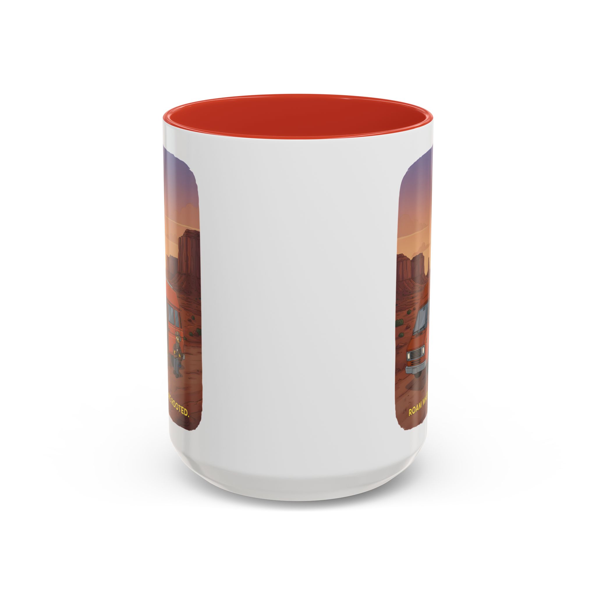 Accent Coffee Mug (11, 15oz) — "Roam Where You Are Rooted" Design Sitcom-Line