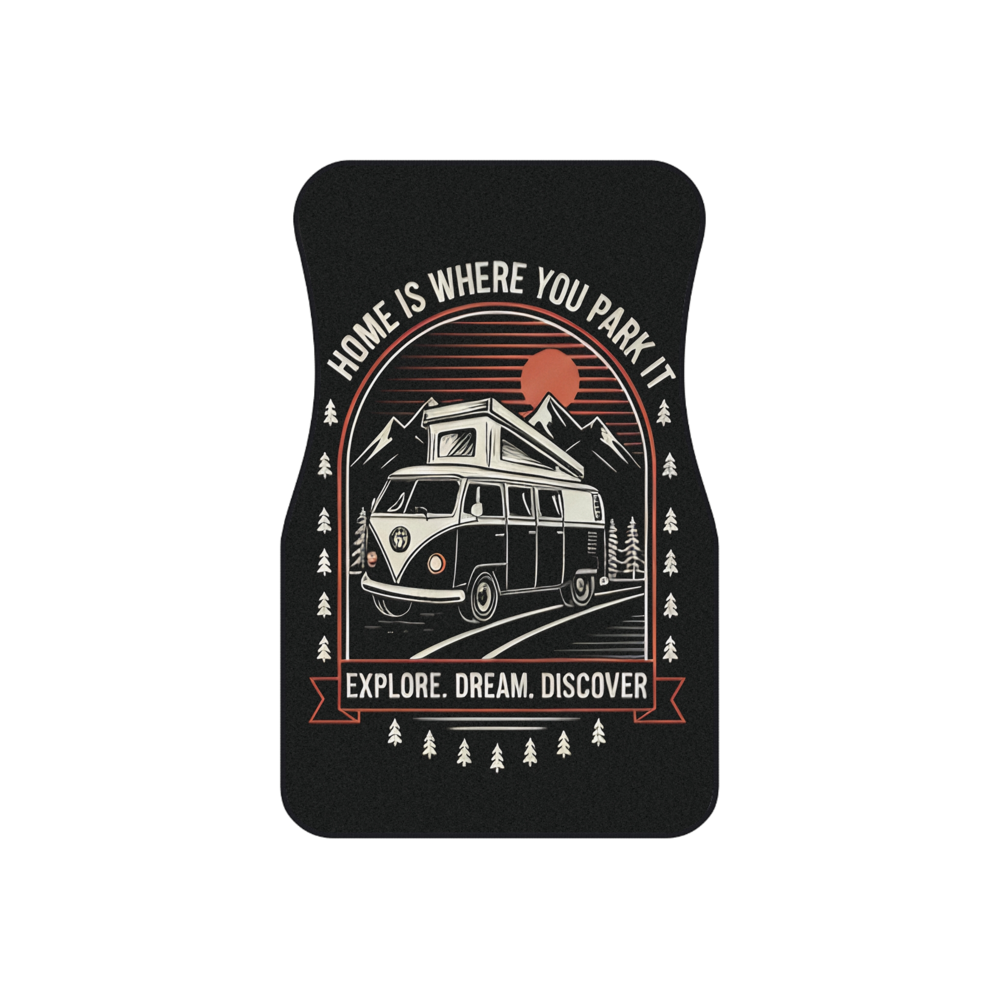 Car Mats (Set of 4)- 'Freedom on Four Wheels' Van Life Floor Mat Set (4-Pack)