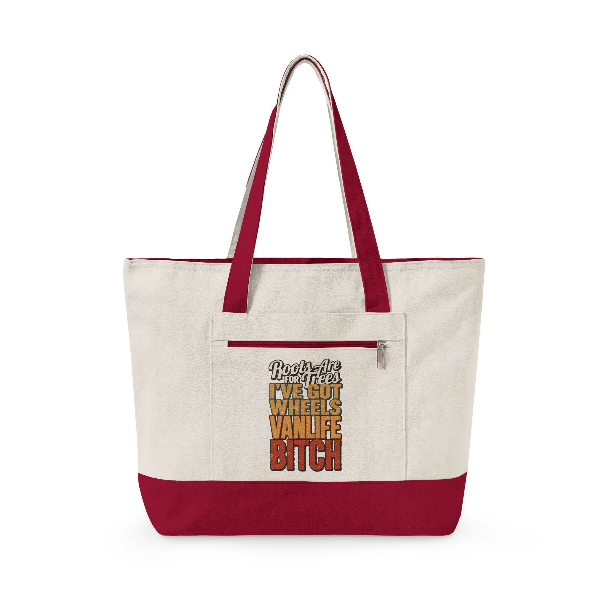 Zippered Canvas Tote — "Roots Are For Trees" (Design F**K-Line)