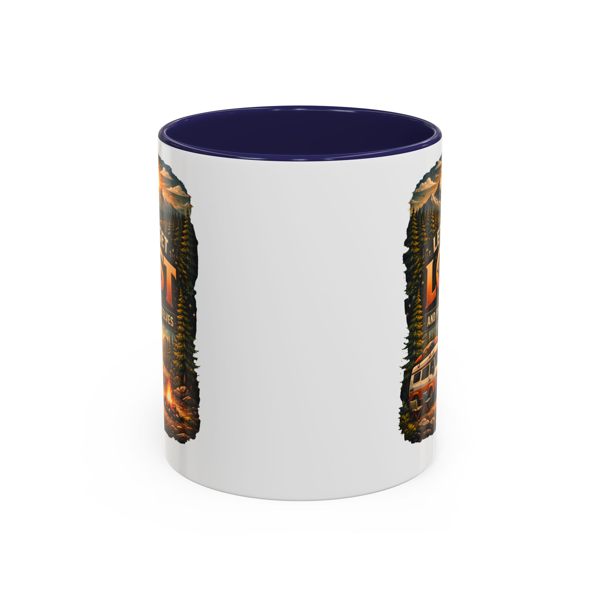 Accent Coffee Mug (11, 15oz) — "Let´s Get Lost And Find Ourselfs" Design Scenic-Line