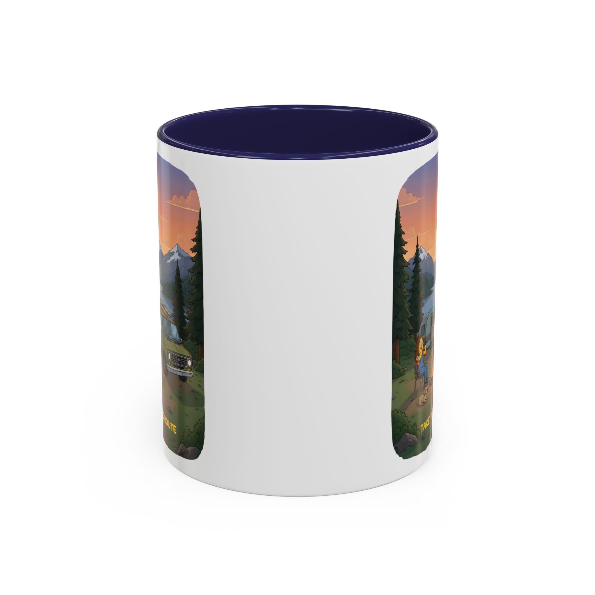 1326794824875075772_2048.jpeg Accent Coffee Mug (11, 15oz) — "Take The Scenic Route" Design Sitcom-Line