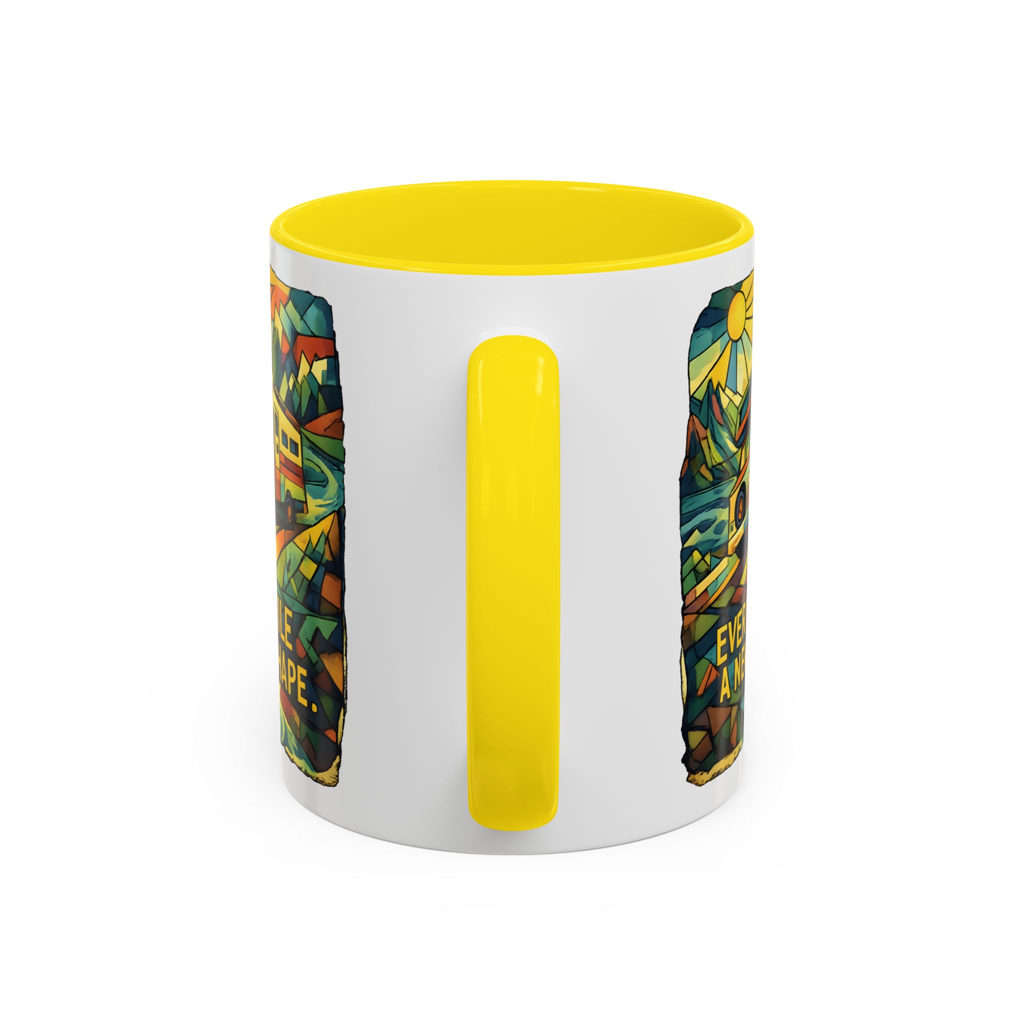 13272610514741983297_2048.jpeg Accent Coffee Mug (11, 15oz) — "Every Mile A New Shape" Design Cubic-Line