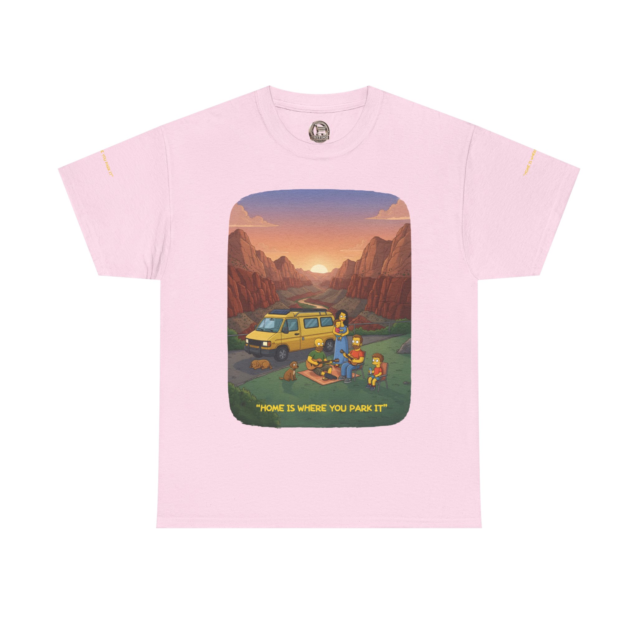 Unisex Heavy Cotton Tee — "Home Is Where You Park It" Design Sitcom-Line