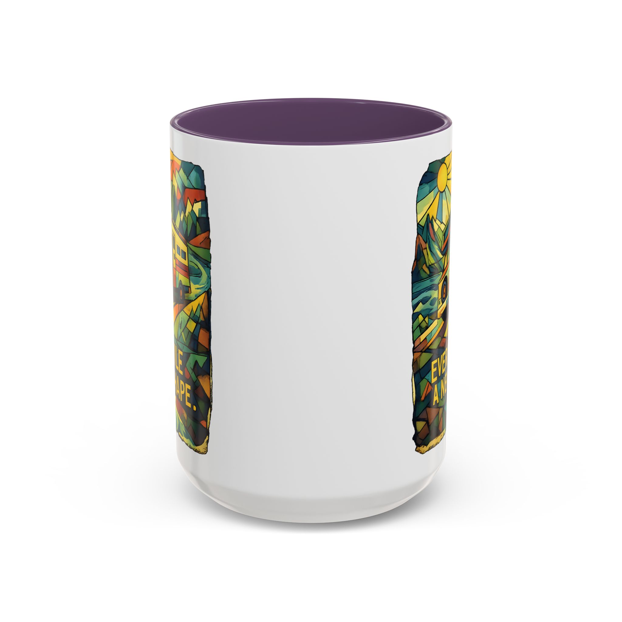 13299766676830679793_2048.jpeg Accent Coffee Mug (11, 15oz) — "Every Mile A New Shape" Design Cubic-Line