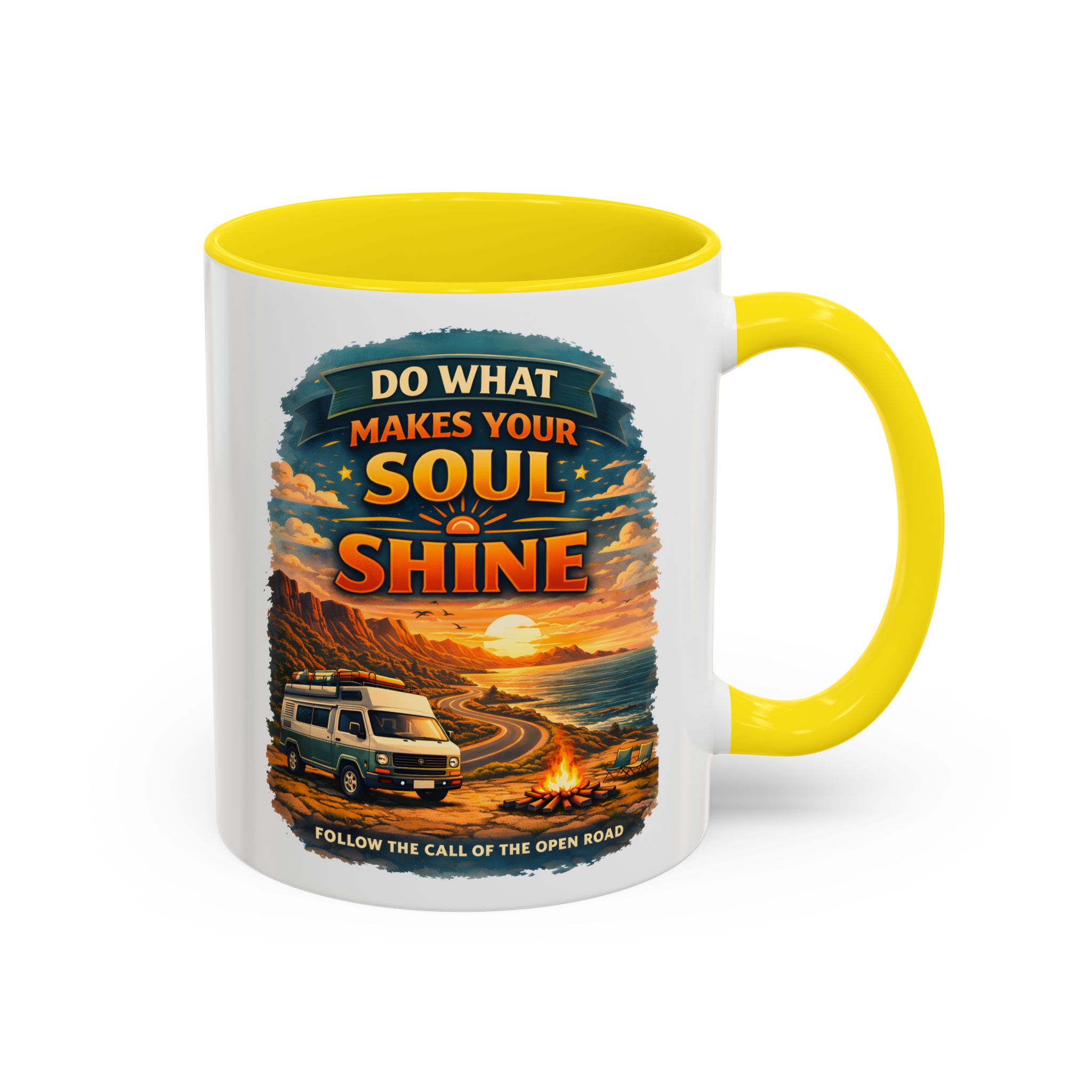Accent Coffee Mug (11, 15oz) — "Do What Makes Your Soul Shine" Design Scenic-Line