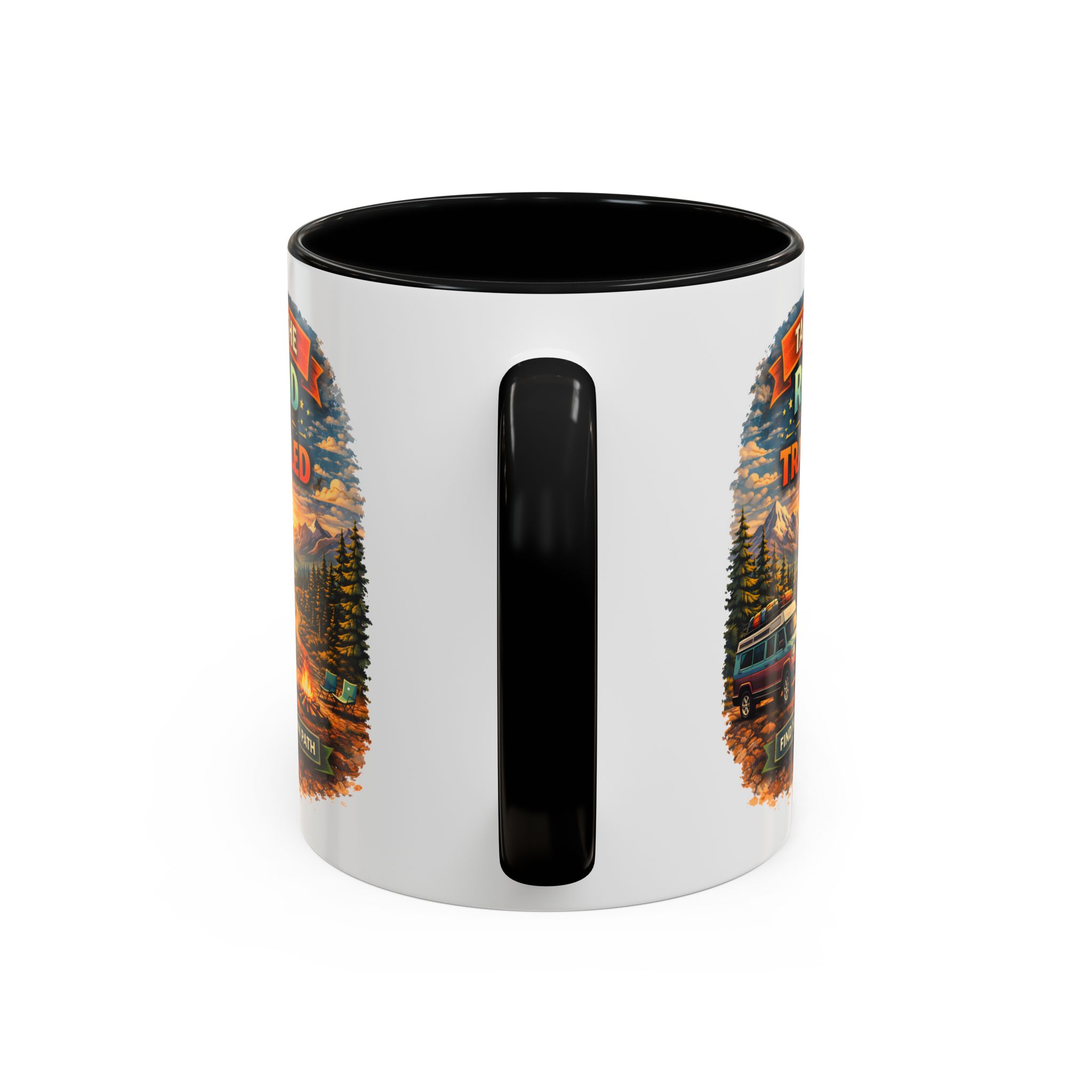 13310901876099555635_2048.jpeg Accent Coffee Mug (11, 15oz) — "Take The Road Less Traveled" Design Scenic-Line