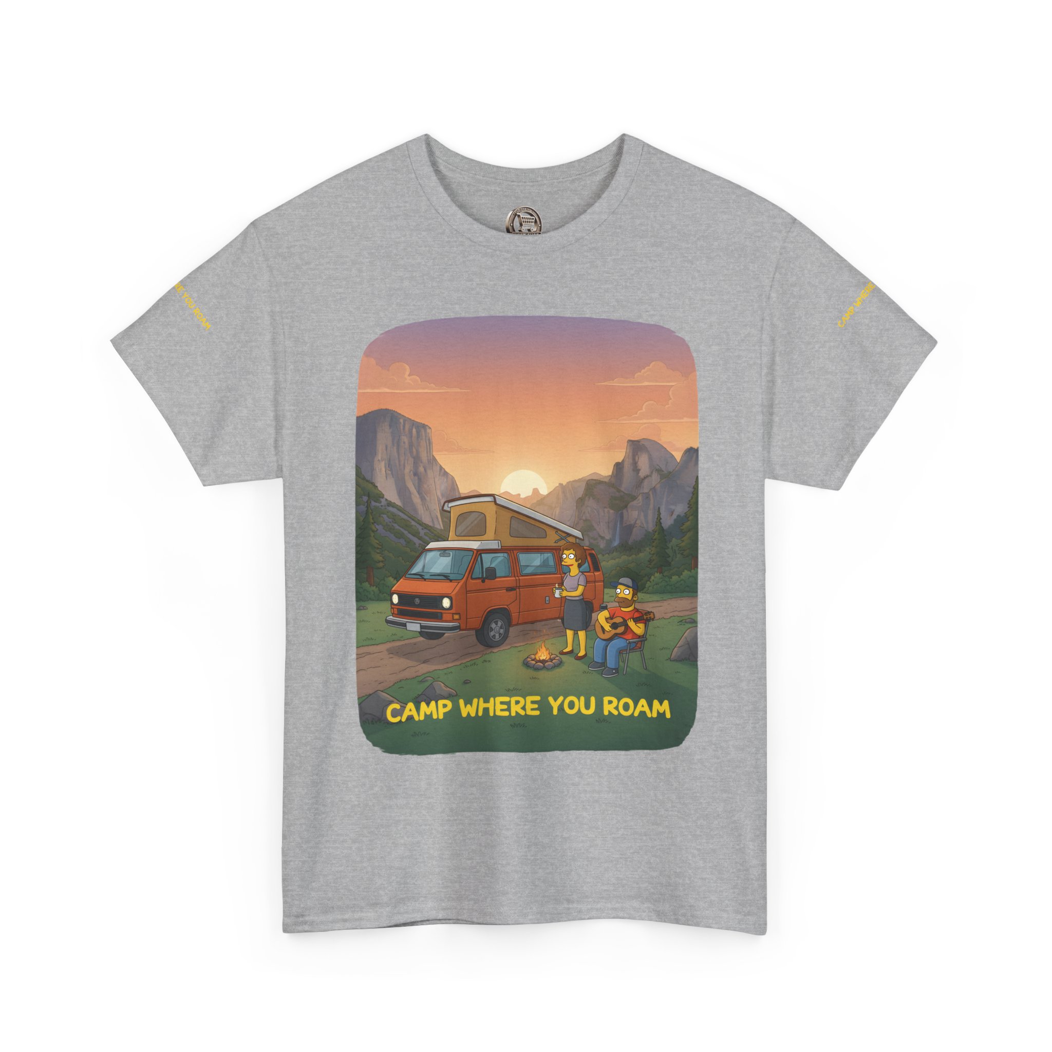 Unisex Heavy Cotton Tee — "Camp Where You Roam" Design Sitcom-Line