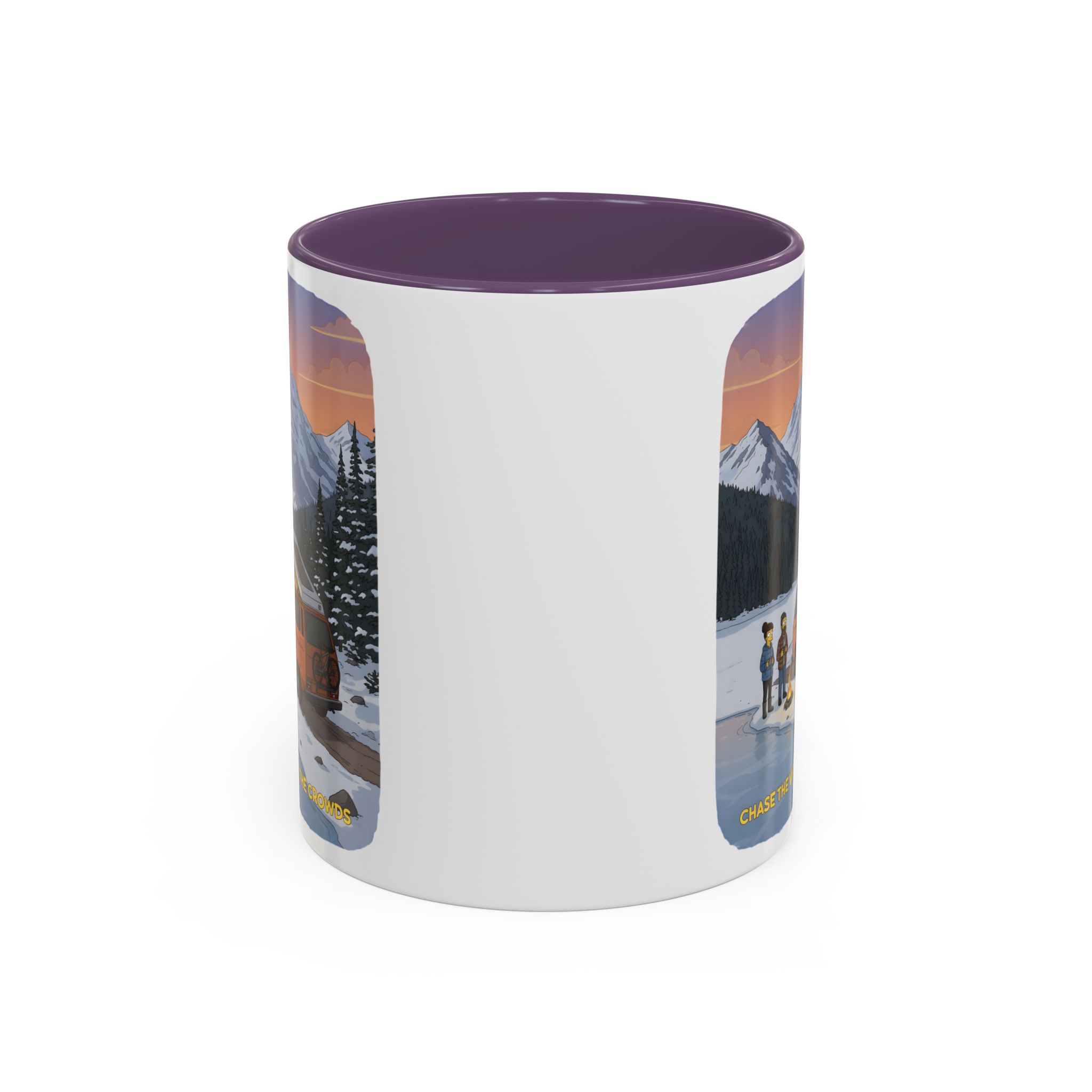 Accent Coffee Mug (11, 15oz) — "Chase The Views-Not The Crowds"" Design Sitcom-Line
