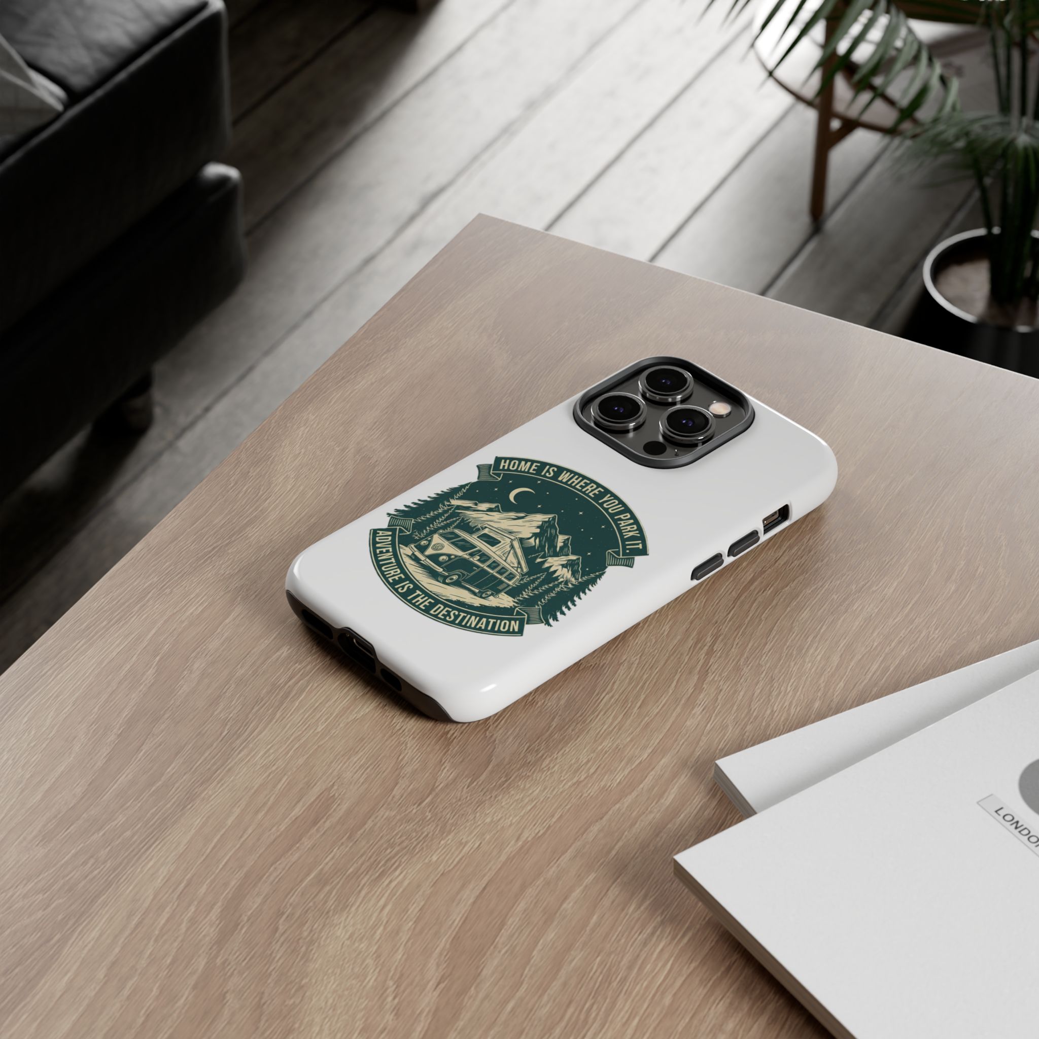 Phone Case — "Home Is Where You Park It-Adventure is the destination" Camper Van Design