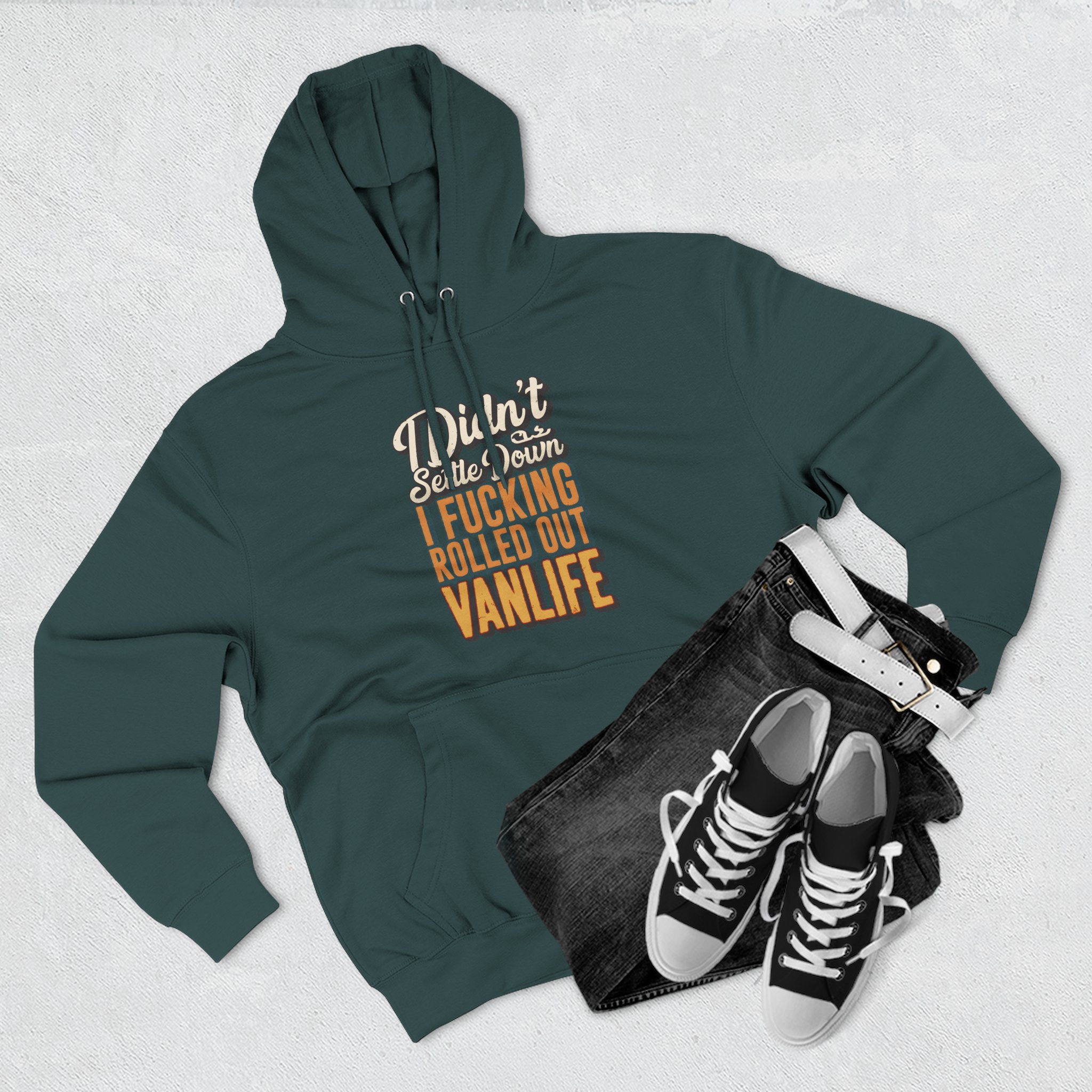 Three-Panel Fleece Hoodie - "Dind´t Settle Down" Design F**K-Line