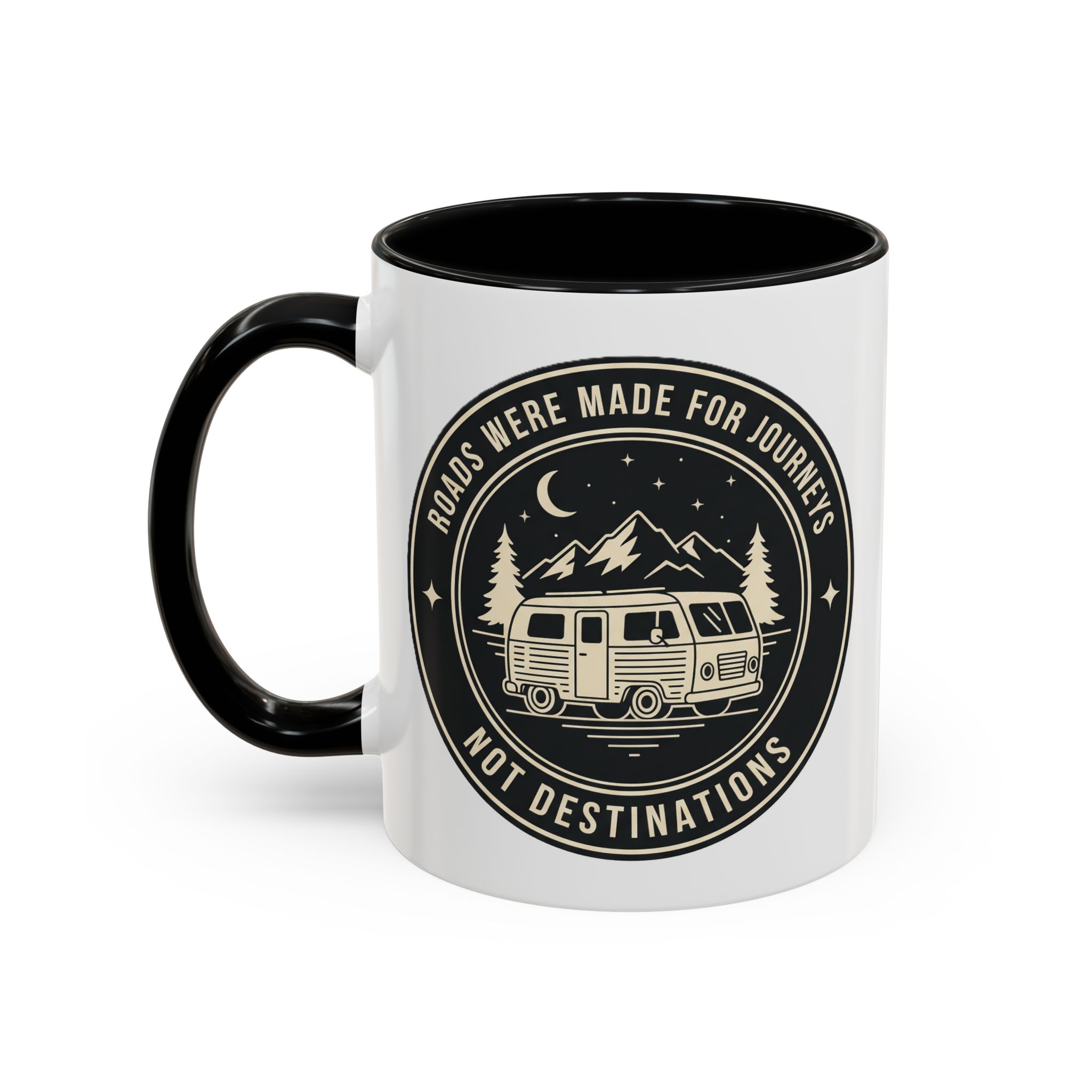 Coffee Mug — 'ROAD WHERE MADE FOR JOURNEYS-NOT DESTINATIONS'  (11/15oz) (Both sides printed)