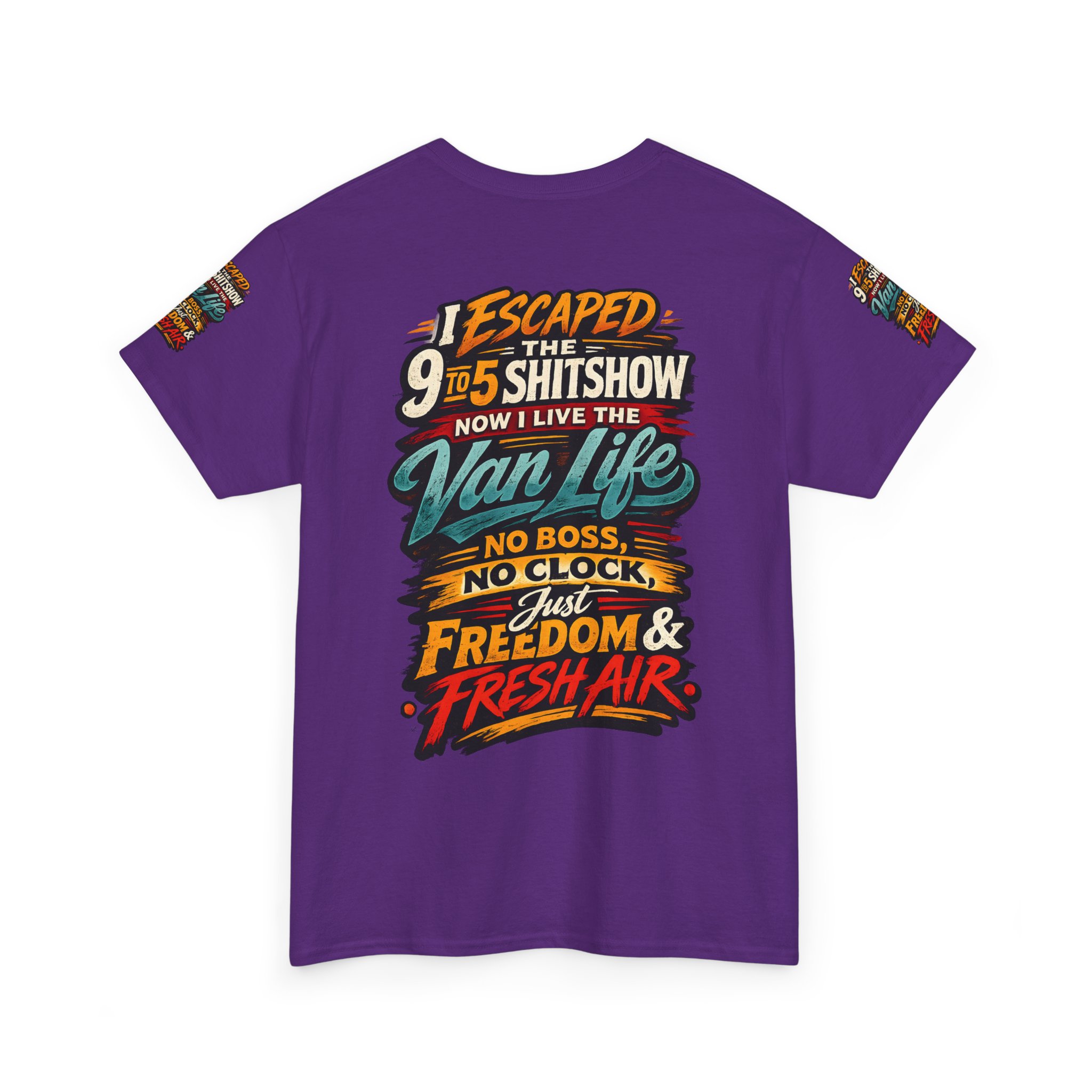 Unisex Heavy Cotton Tee — "I Escaped The 9 To 5" Design F**K-Line