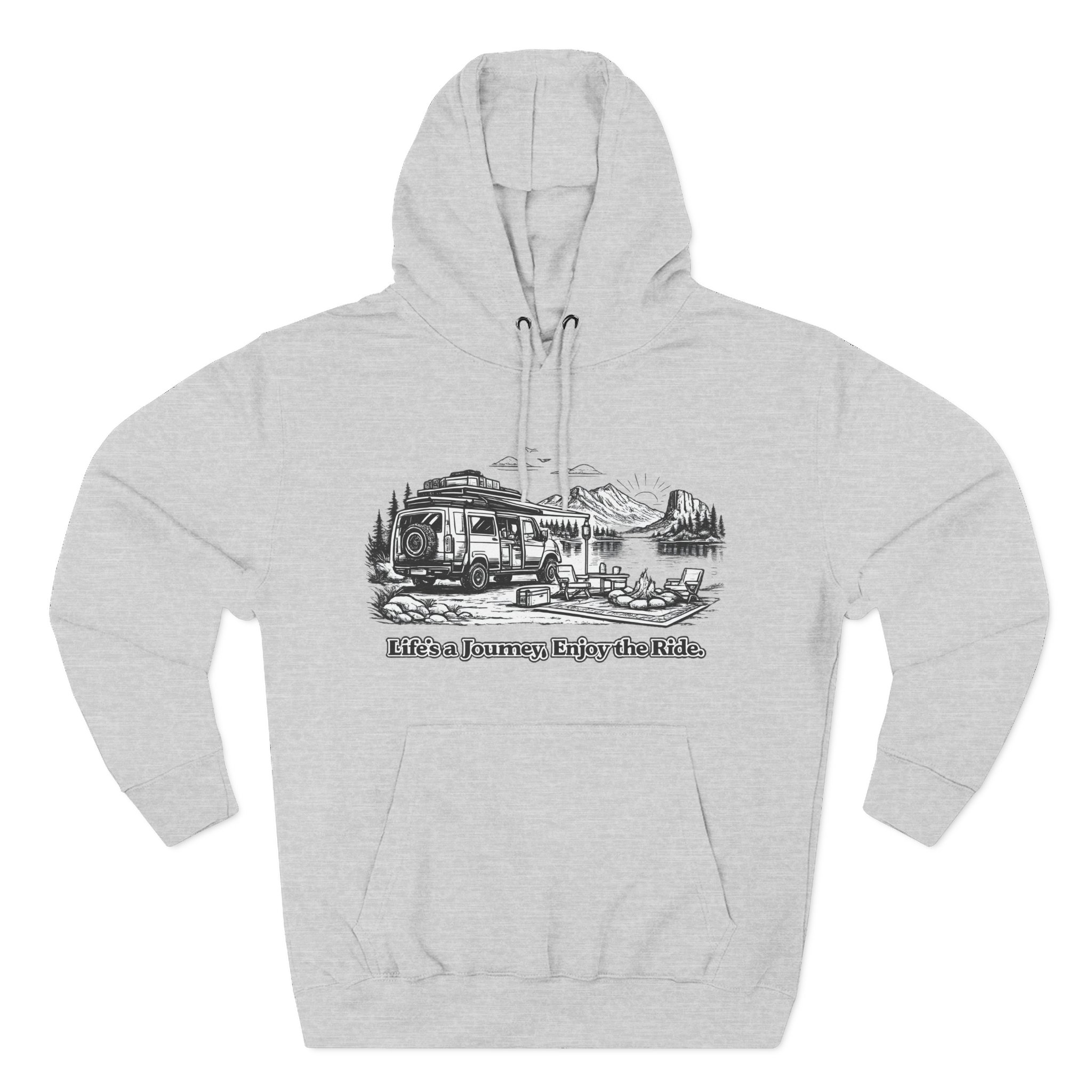 13325827848895500720_2048.jpeg Three-Panel Fleece Hoodie - "Lifes A Journey,Enjoy The Ride" Design Minimal-Line