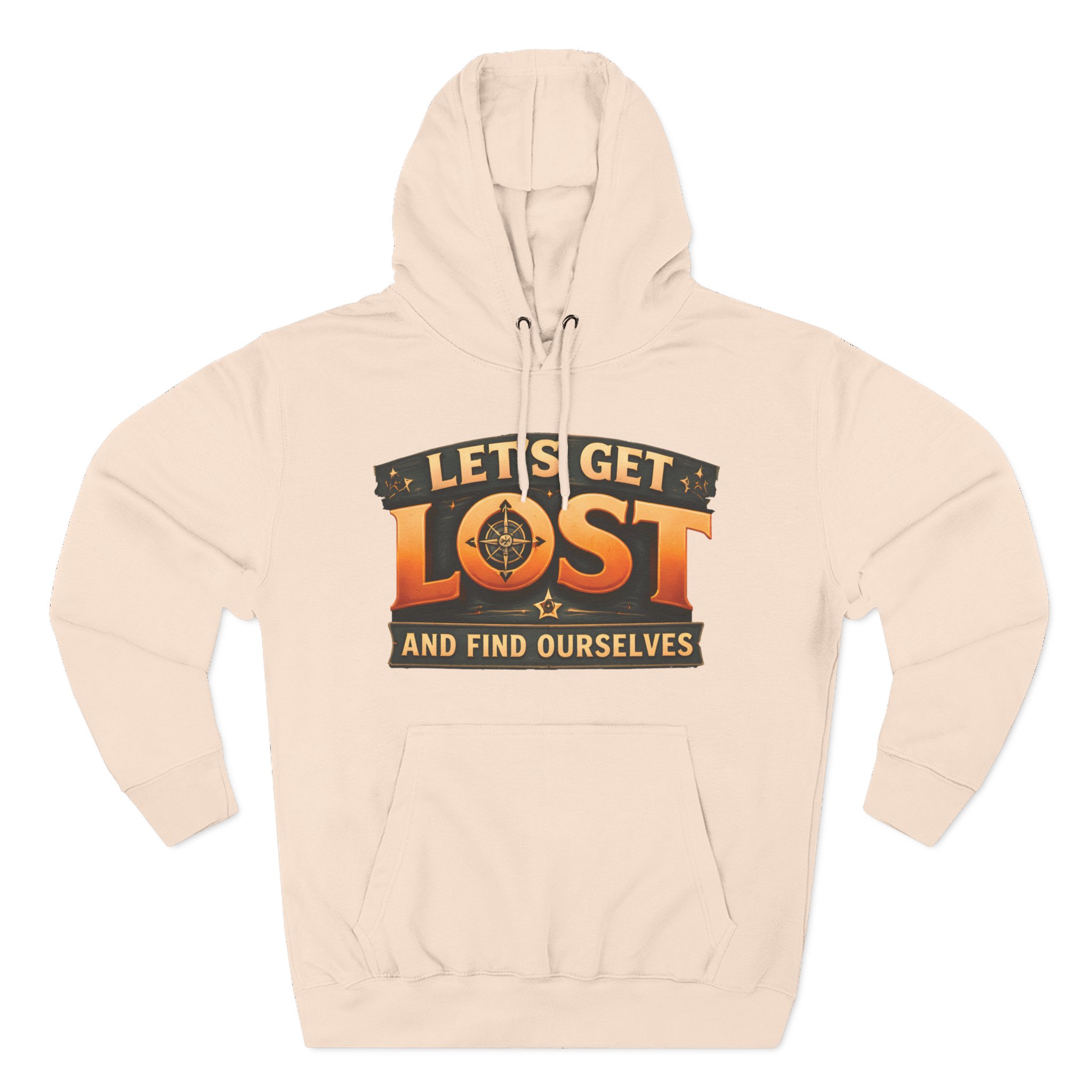 Three-Panel Fleece Hoodie - "Let´s Get Lost And Found Ourselfs" Design Scenic-Line