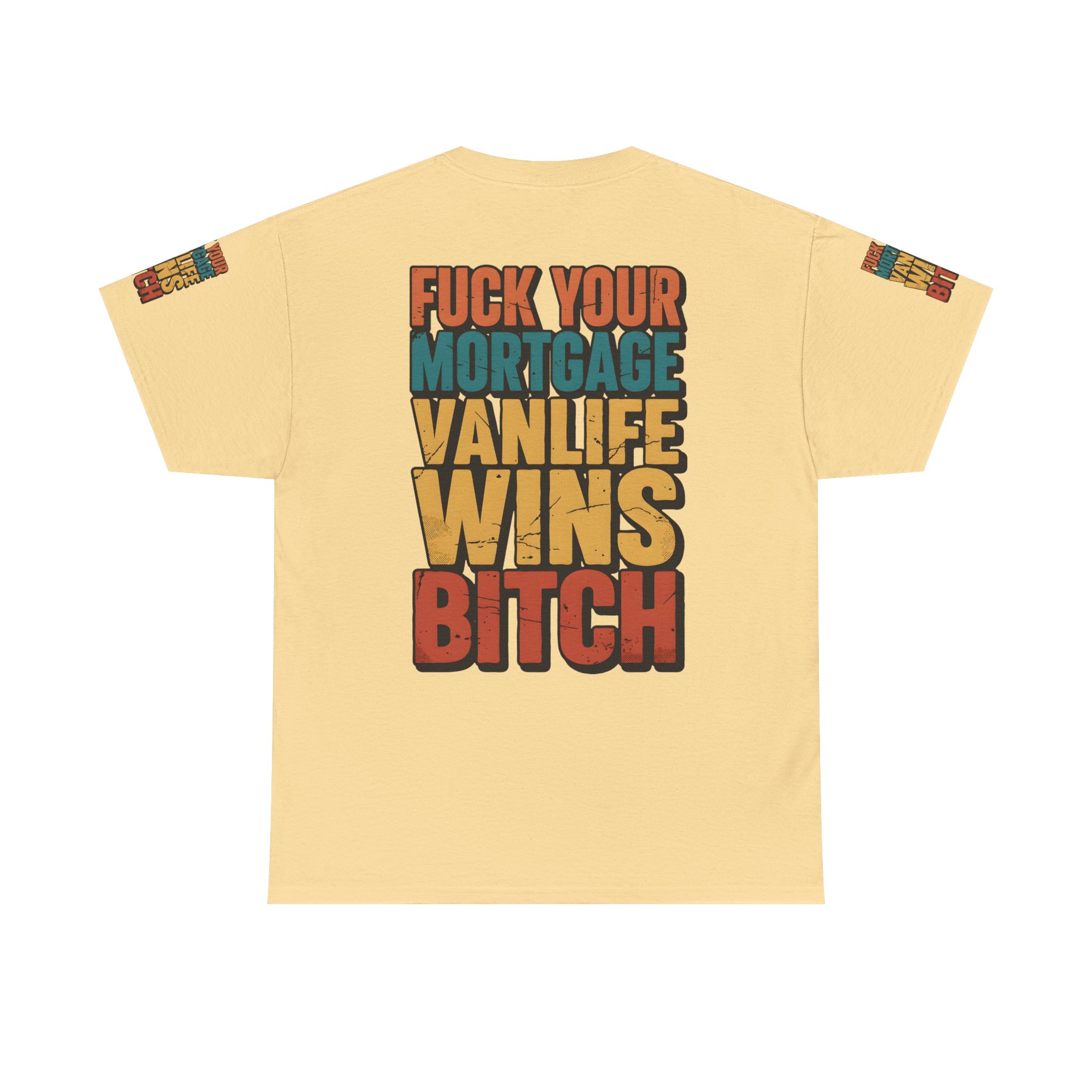 Unisex Heavy Cotton Tee — "Fuck Your Mortgage" Design F**K-Line