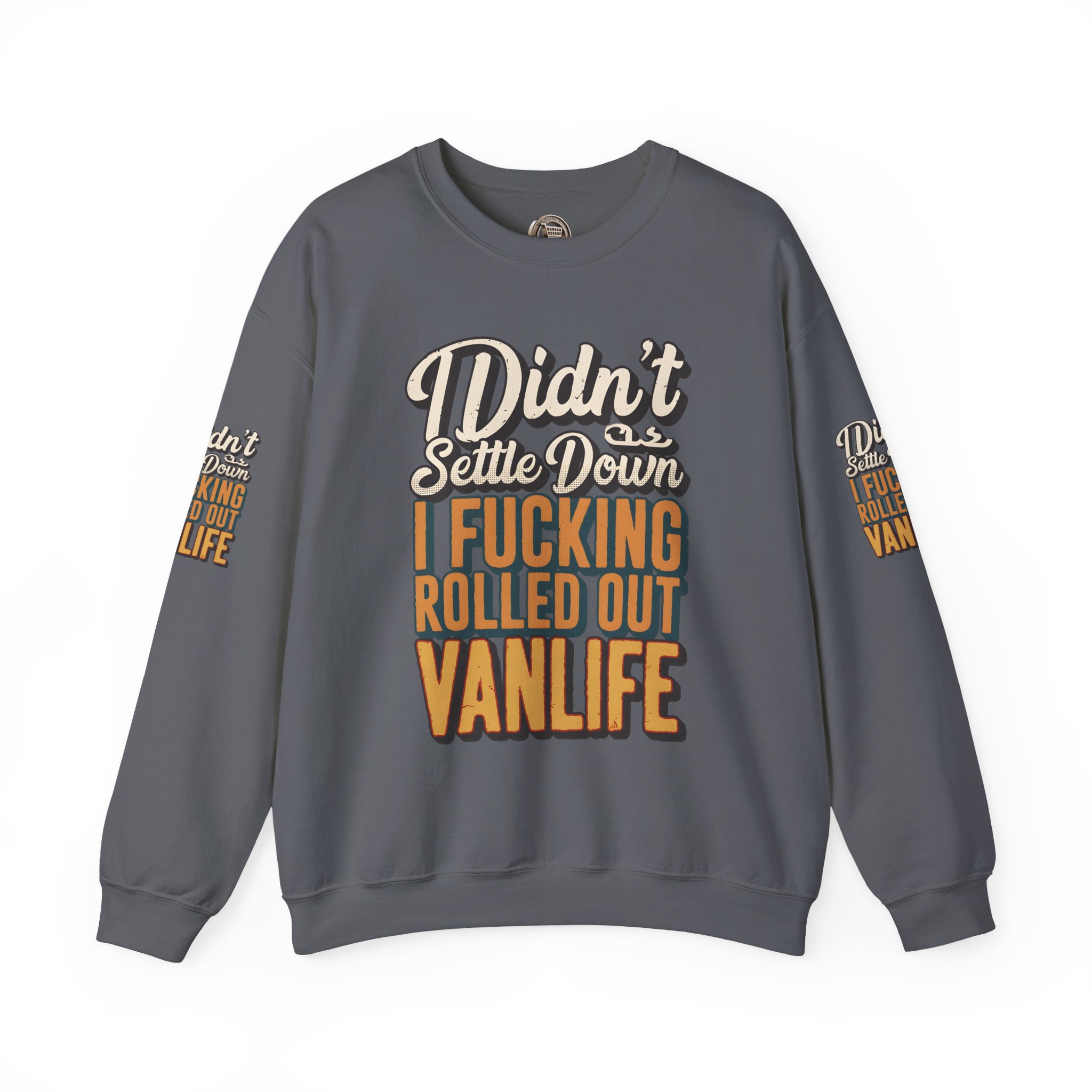 Unisex Heavy Blend™ Crewneck Sweatshirt — "Dind´t Settle Down" Design F**K-Line