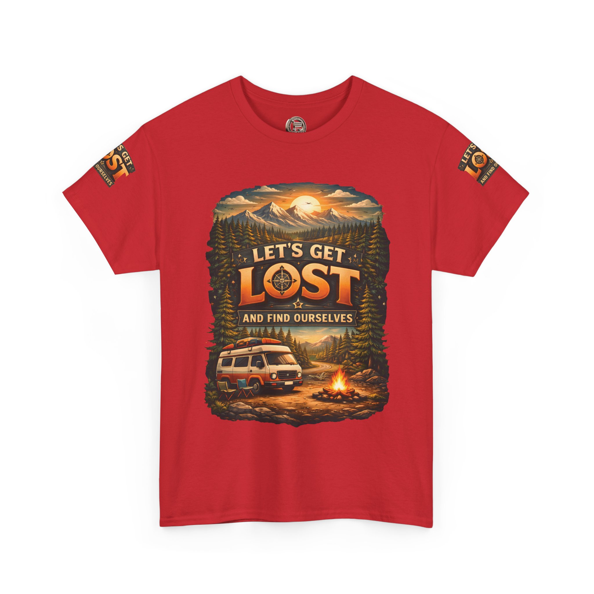 Unisex Heavy Cotton Tee — "Let´s Get Lost And Found Ourselfs" Design Scenic-Line