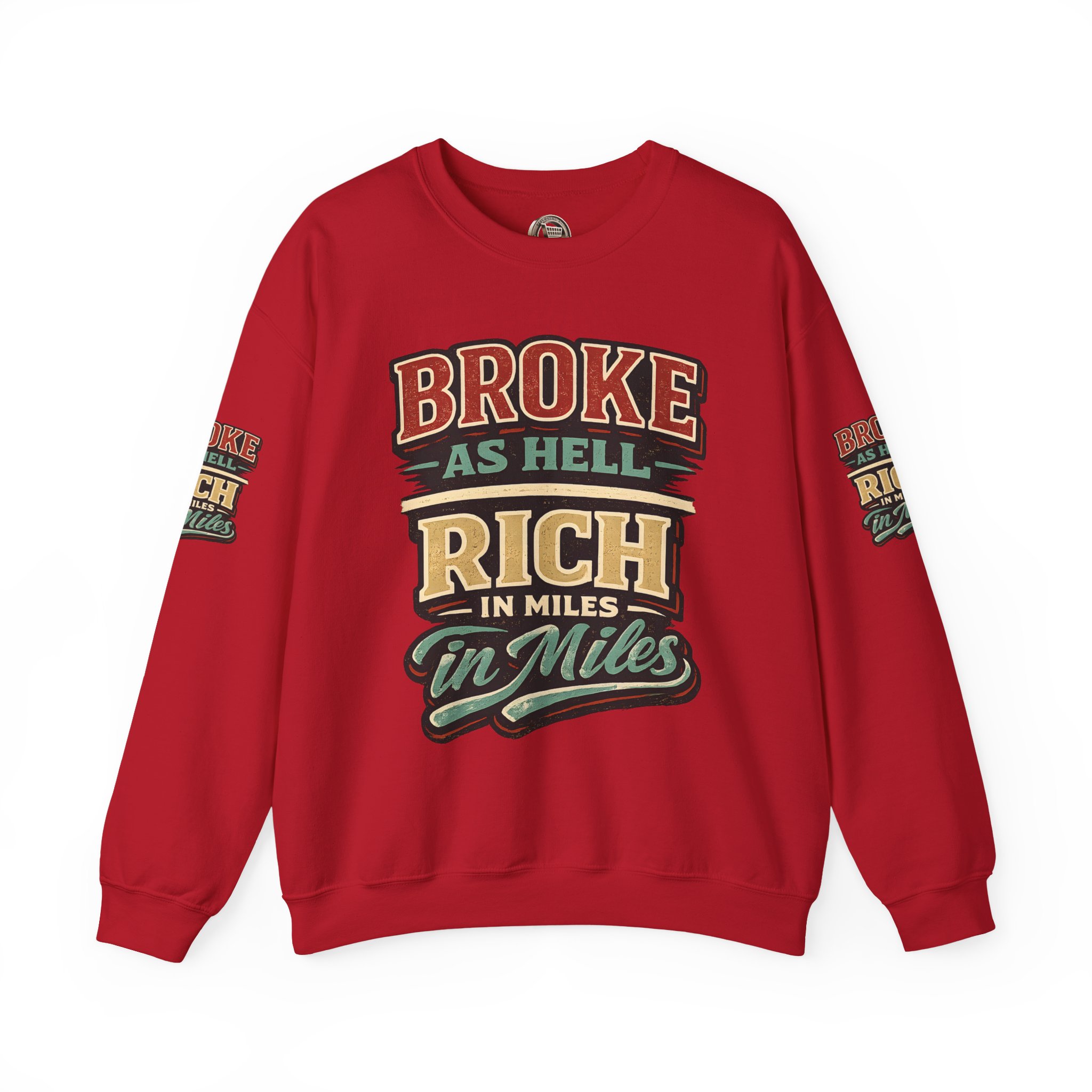 Unisex Heavy Blend™ Crewneck Sweatshirt — "Broke As Hell" Design F**K-Line