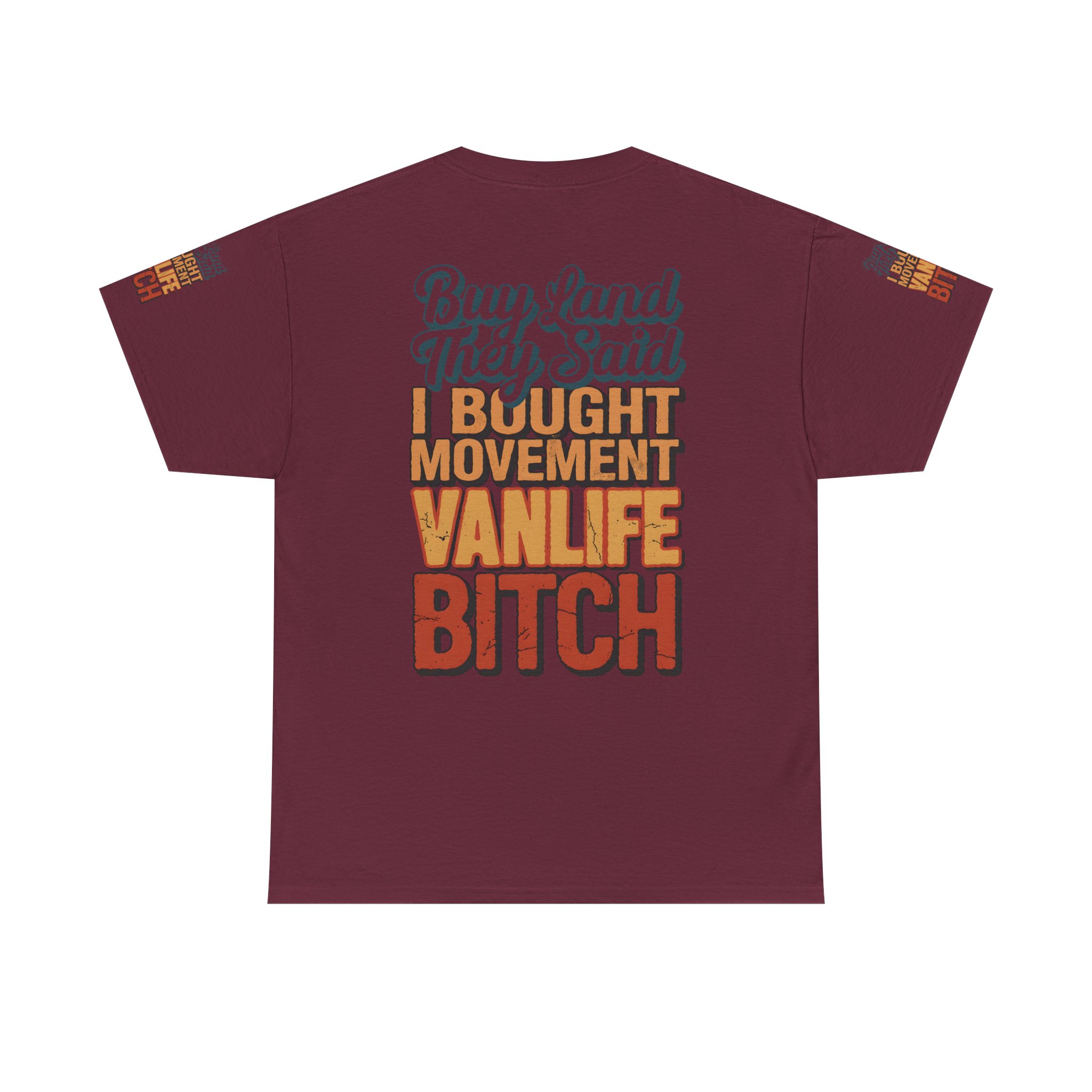 Unisex Heavy Cotton Tee — "Buy Land They Said" Design F**K-Line