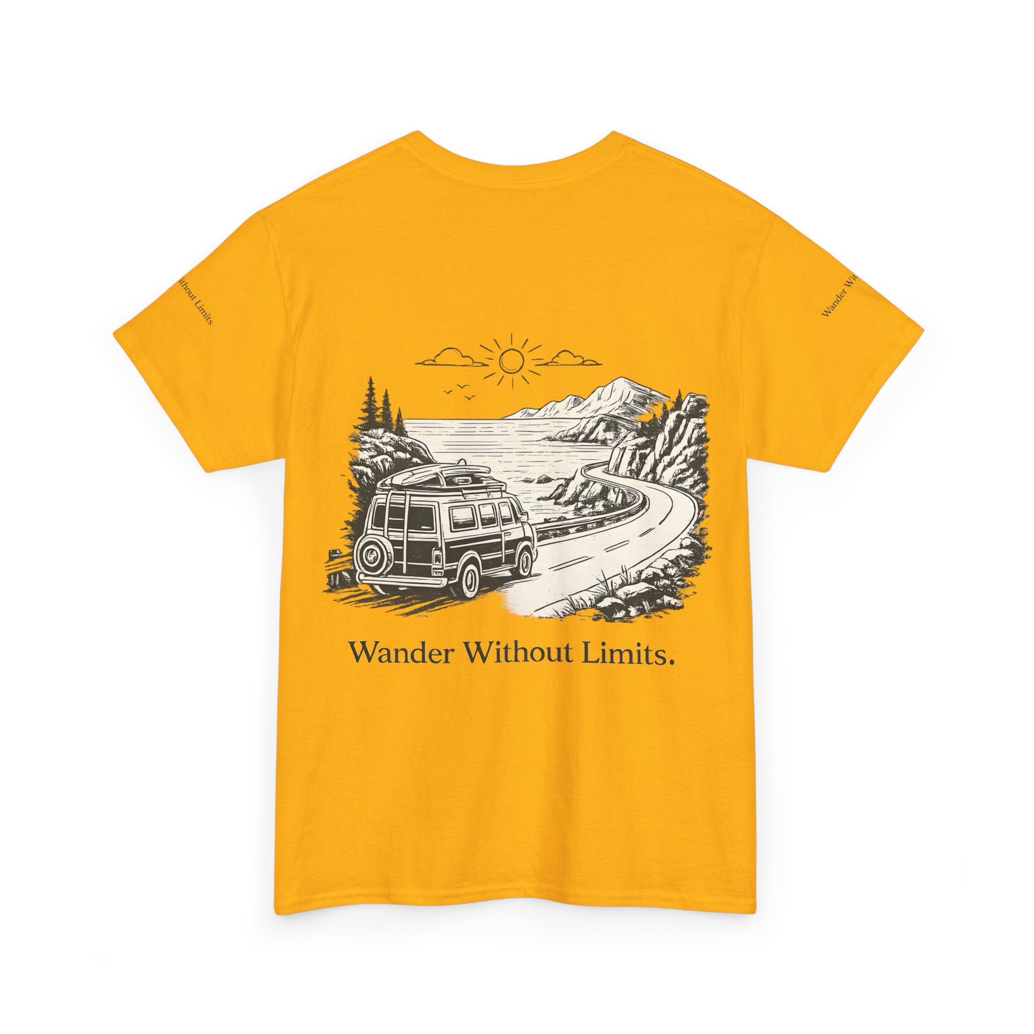 13350721568336301208_2048.jpeg Unisex Heavy Cotton Tee — "Wander Without Limits" Design Minimal-Line