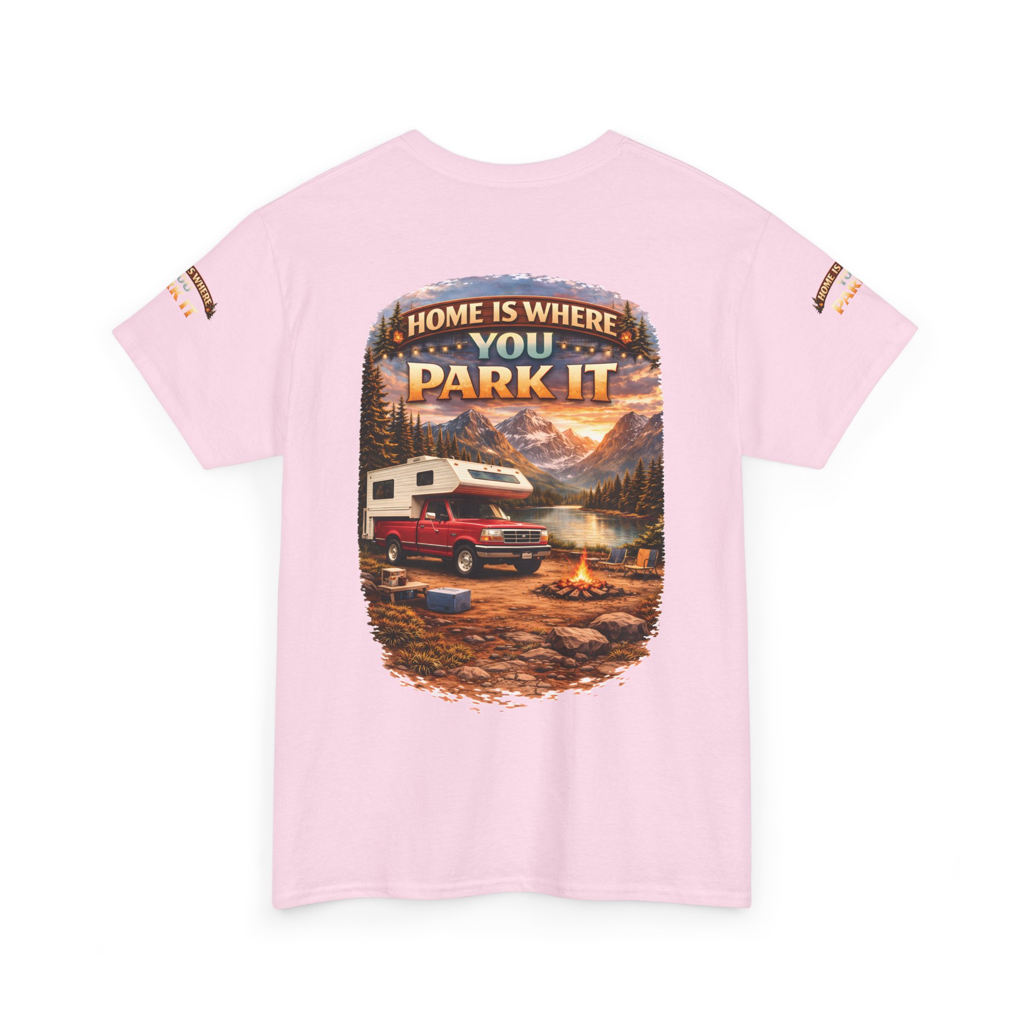 13352868065321022028_2048.jpeg Unisex Heavy Cotton Tee — "Home Is Where You Park It" Design Scenic-Line