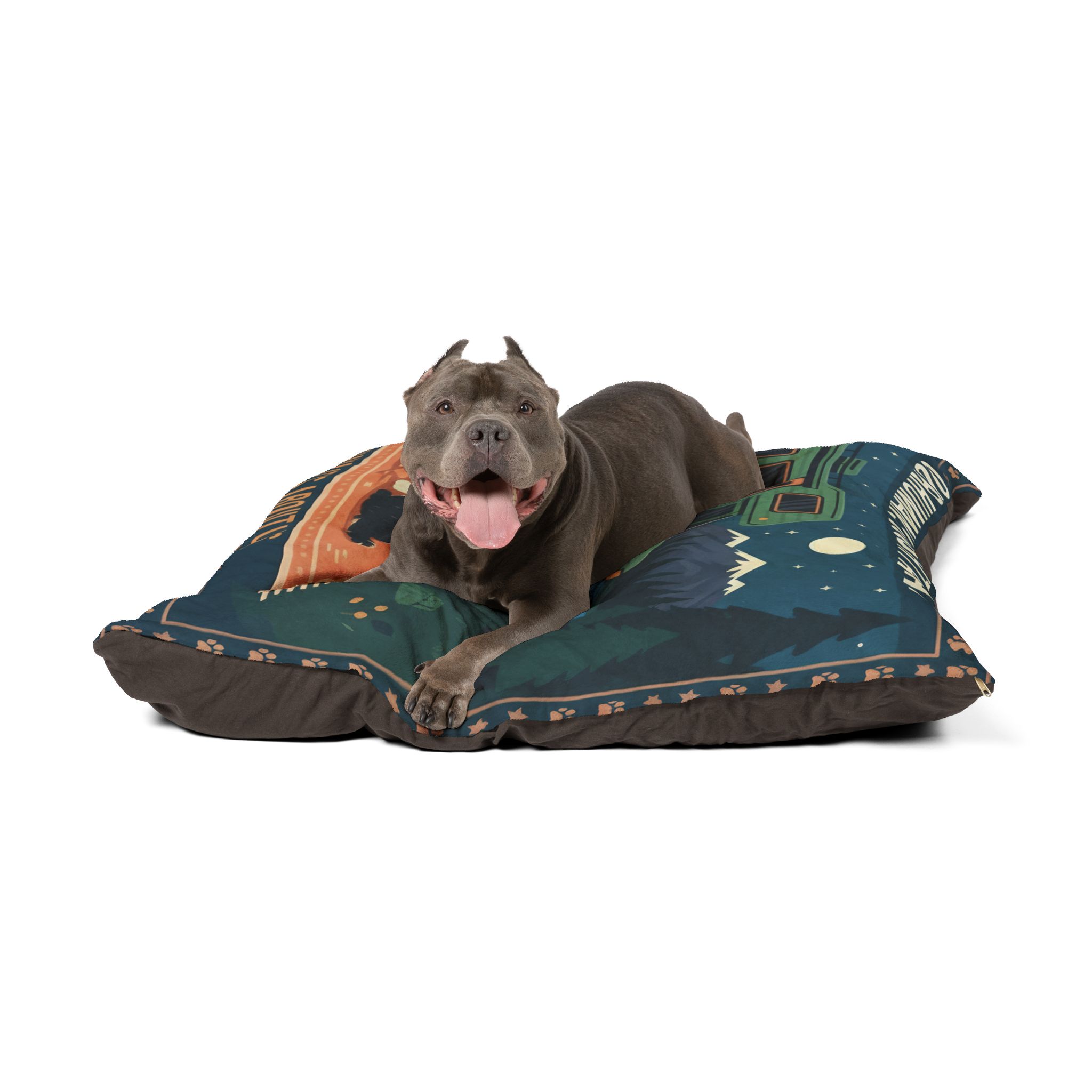 Pet Bed — 'Our Humans Bought a Van' Camper Dogs Camping Pillow for RV Lovers