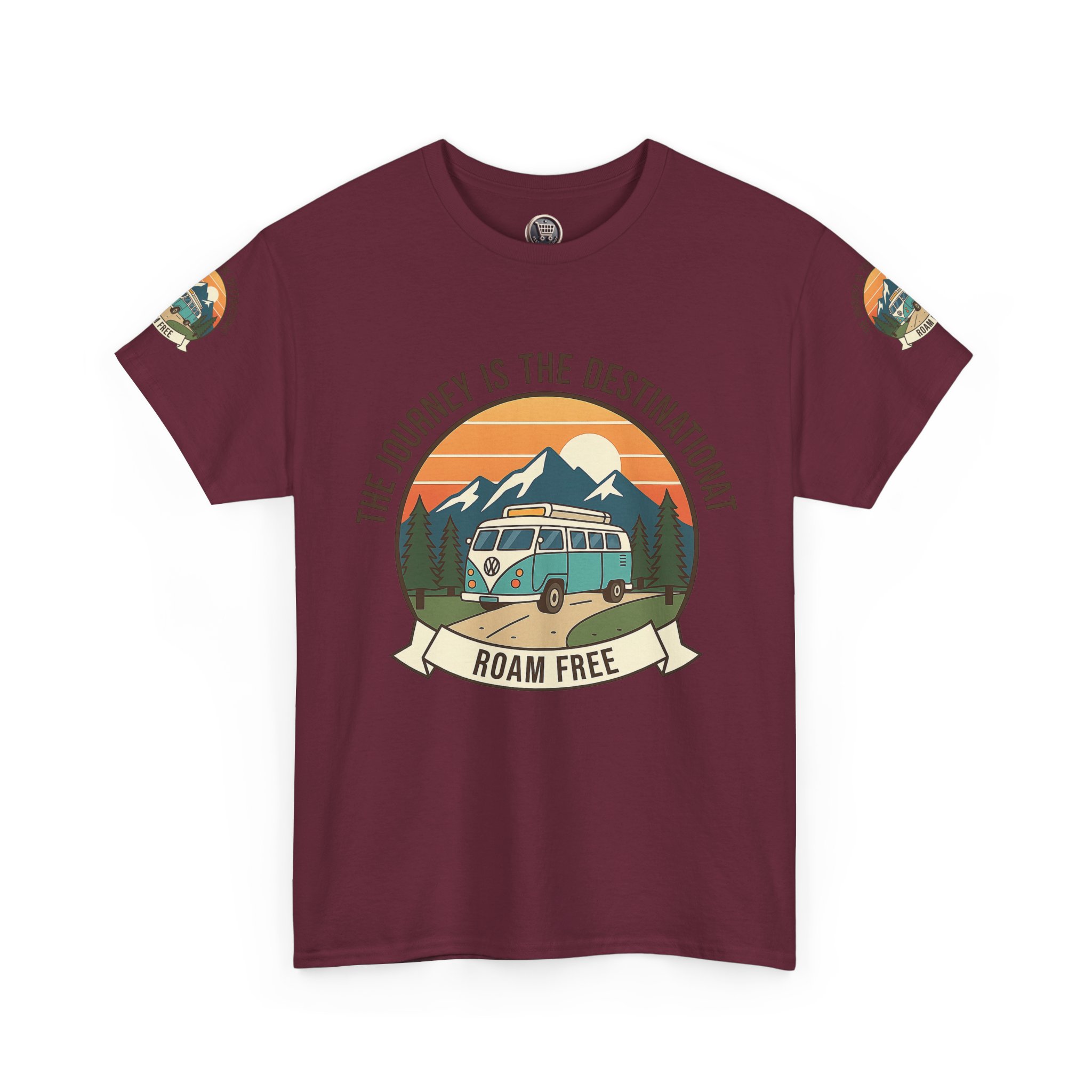 Unisex Heavy Cotton Tee — "The Journey Is The Destination" Roam Free Travel Shirt