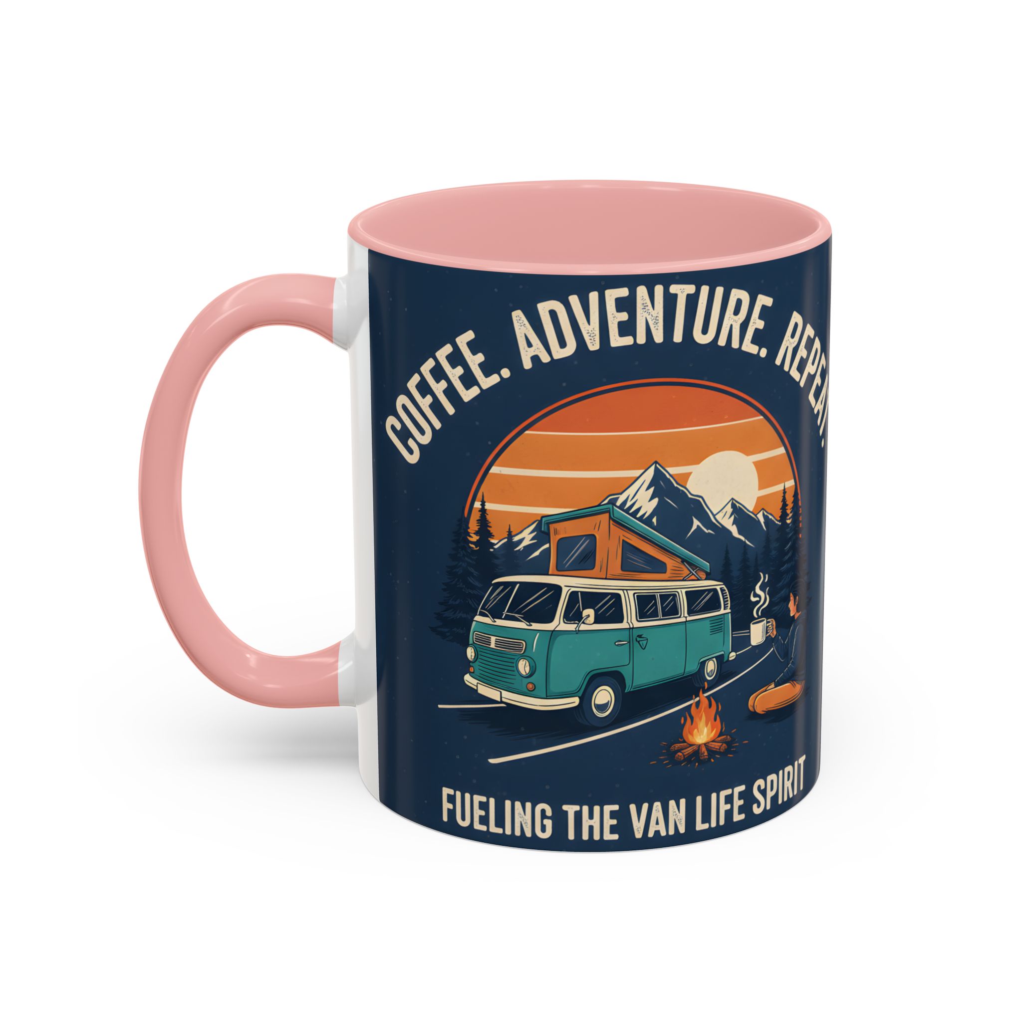 Accent Coffee Mug (11, 15oz) - "Coffee. Adventure. Repeat."
