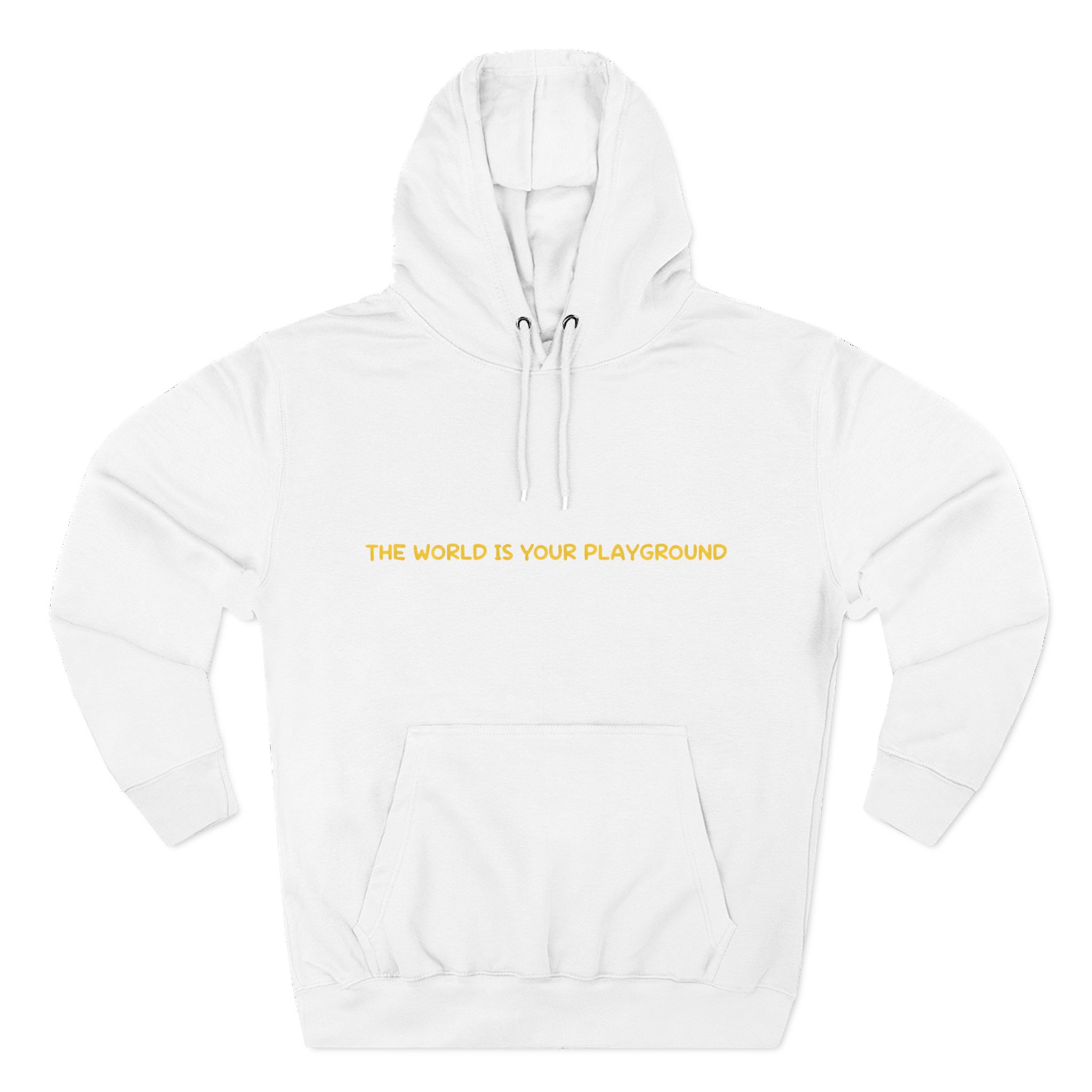Three-Panel Fleece Hoodie - "The World Is Your playground" Design Sitcom-Line