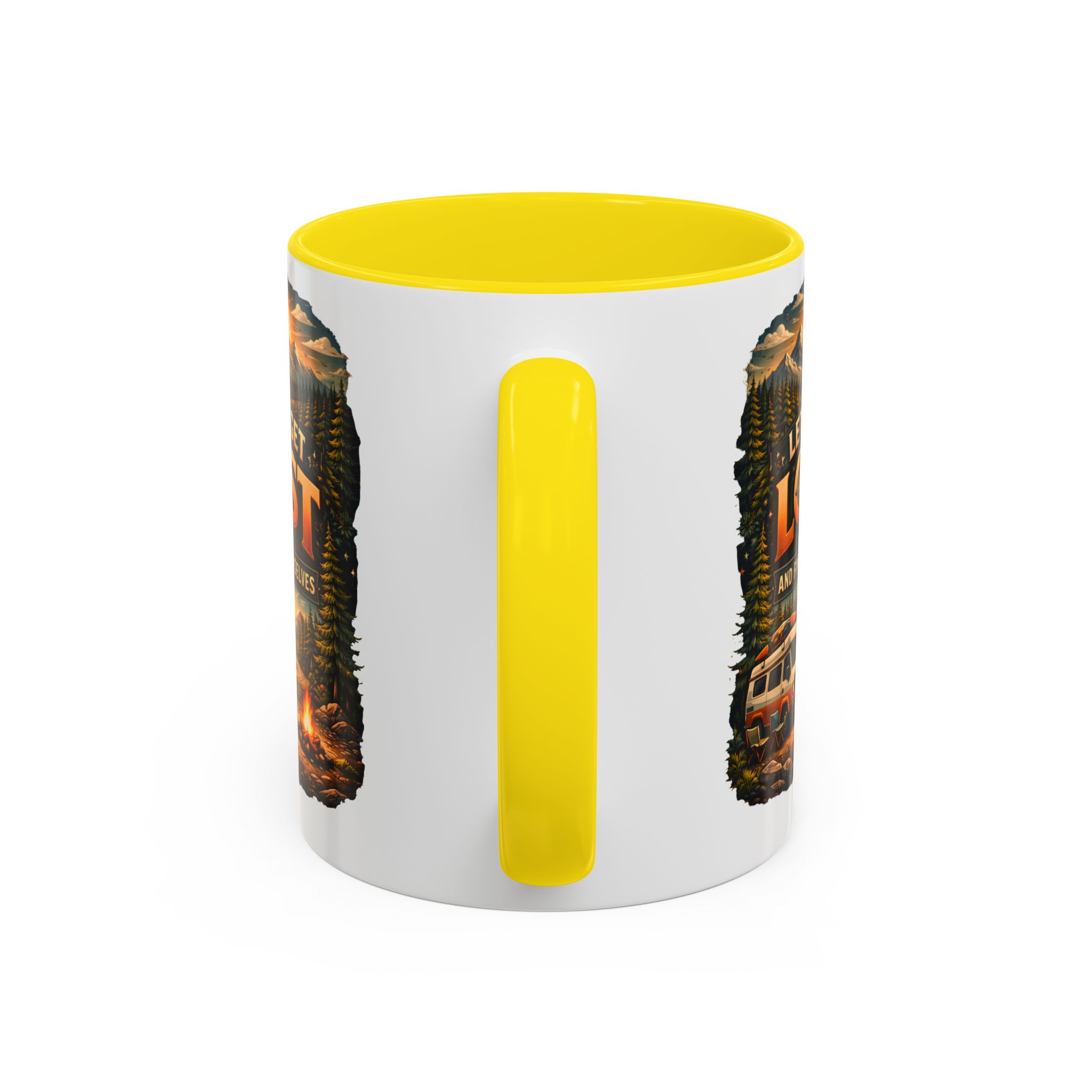Accent Coffee Mug (11, 15oz) — "Let´s Get Lost And Find Ourselfs" Design Scenic-Line