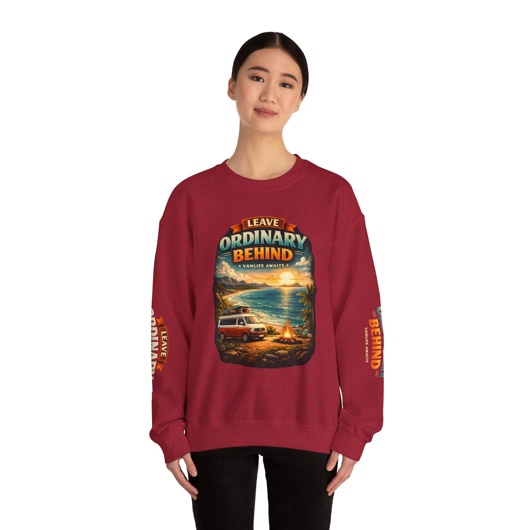 Unisex Heavy Blend™ Crewneck Sweatshirt — "Leave Ordinary Behind" Design Scenic-Line