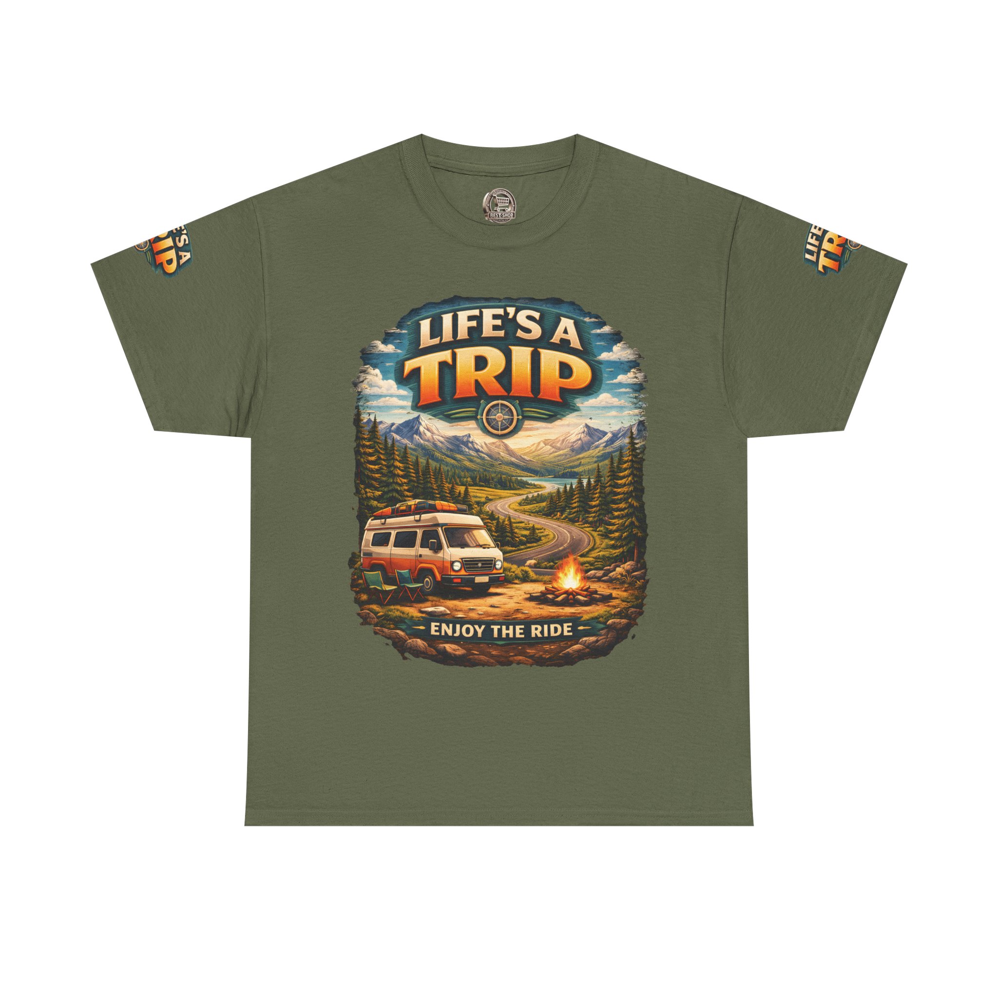 13391259471266999041_2048.jpeg Unisex Heavy Cotton Tee — "Live´s A Trip-Enjoy The Ride" Design Scenic-Line