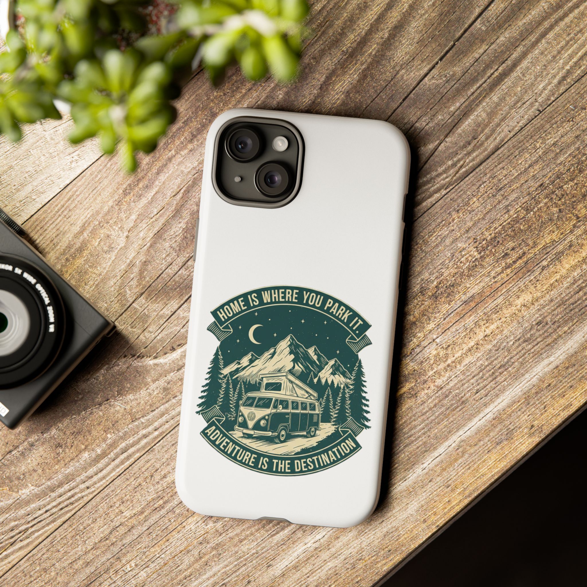 Phone Case — "Home Is Where You Park It-Adventure is the destination" Camper Van Design