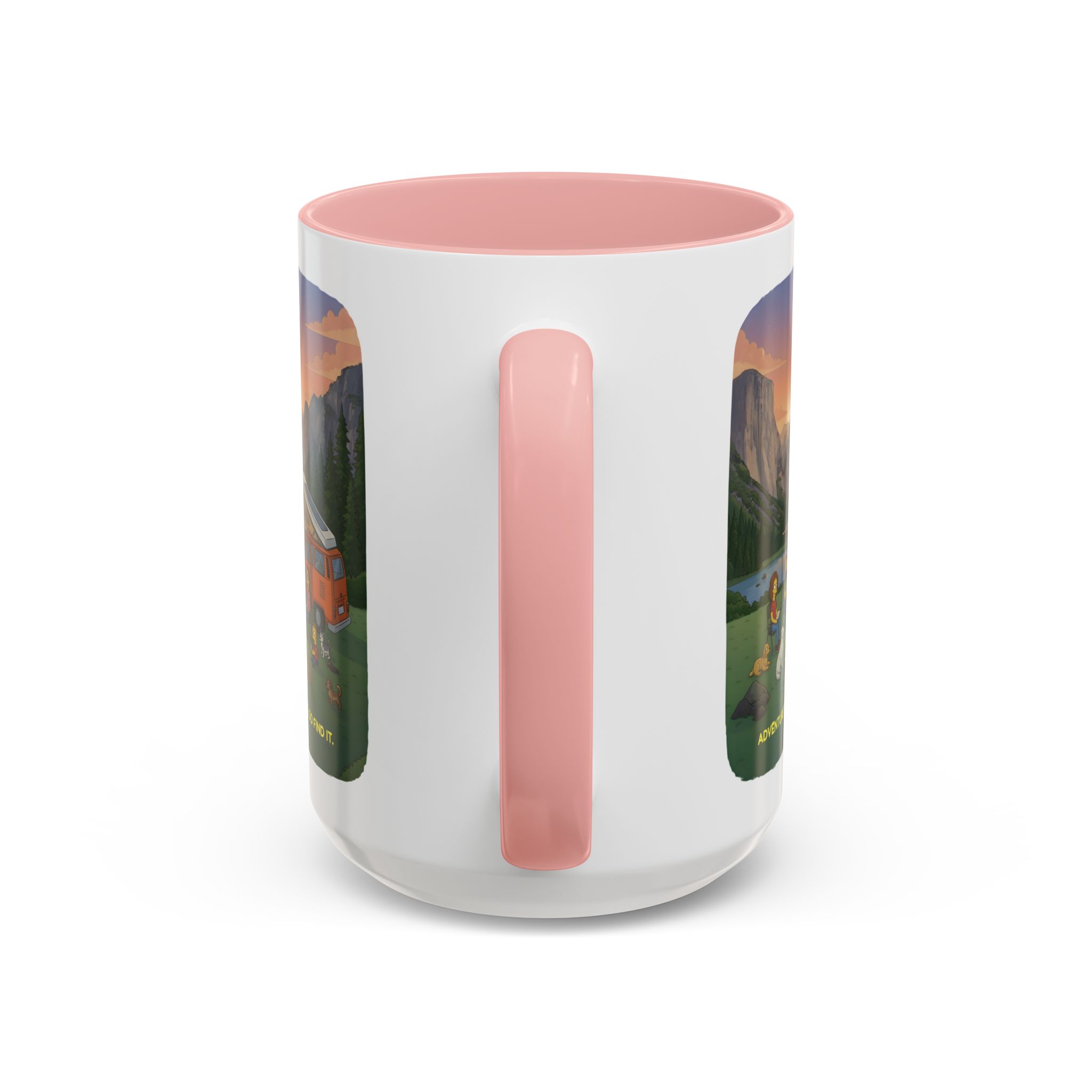 Accent Coffee Mug (11, 15oz) — "Adventure Awaits-Go Find It"" Design Sitcom-Line