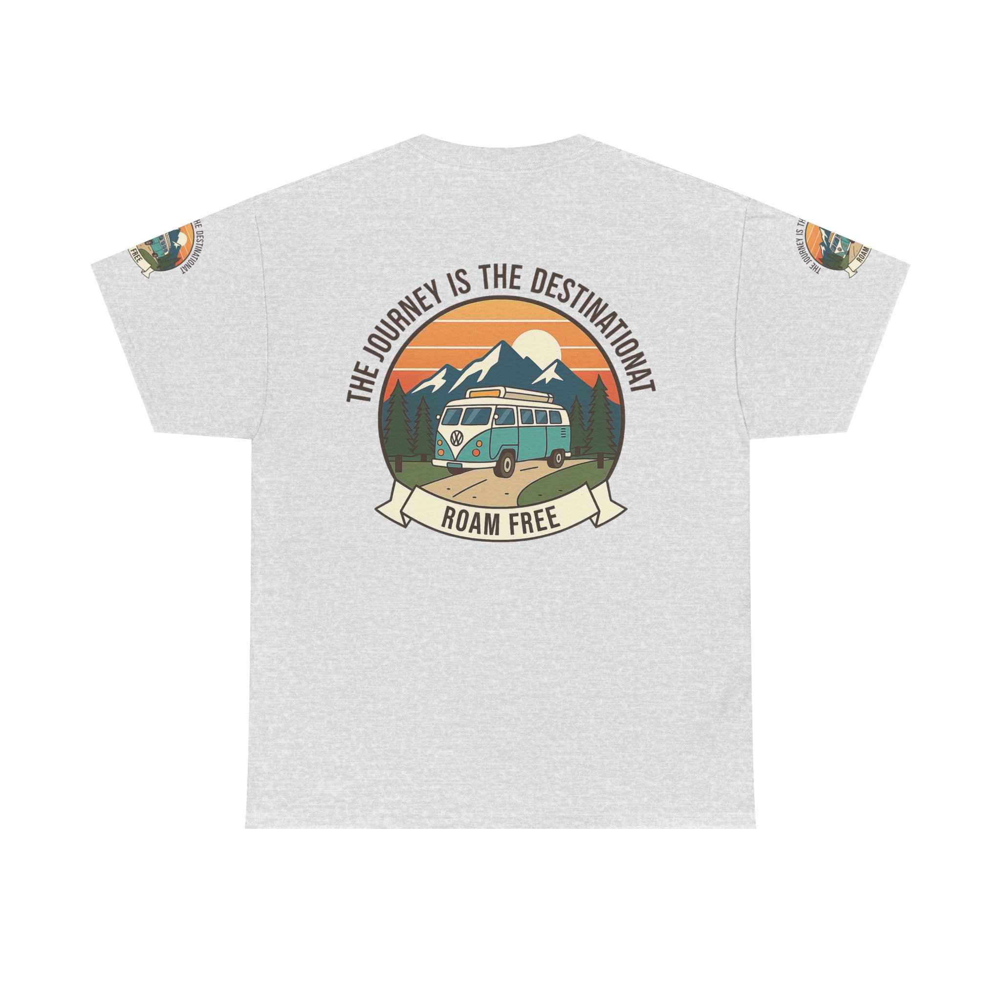 Unisex Heavy Cotton Tee — "The Journey Is The Destination" Roam Free Travel Shirt