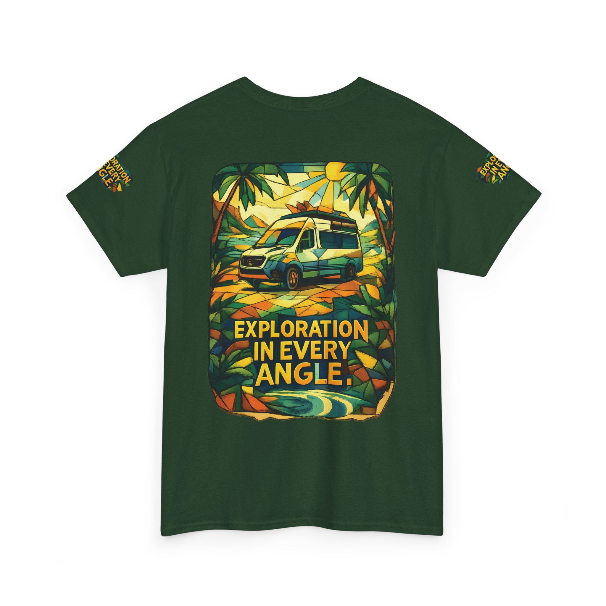 Unisex Heavy Cotton Tee — "Exploration In Every Angle" Design Cubic-Line