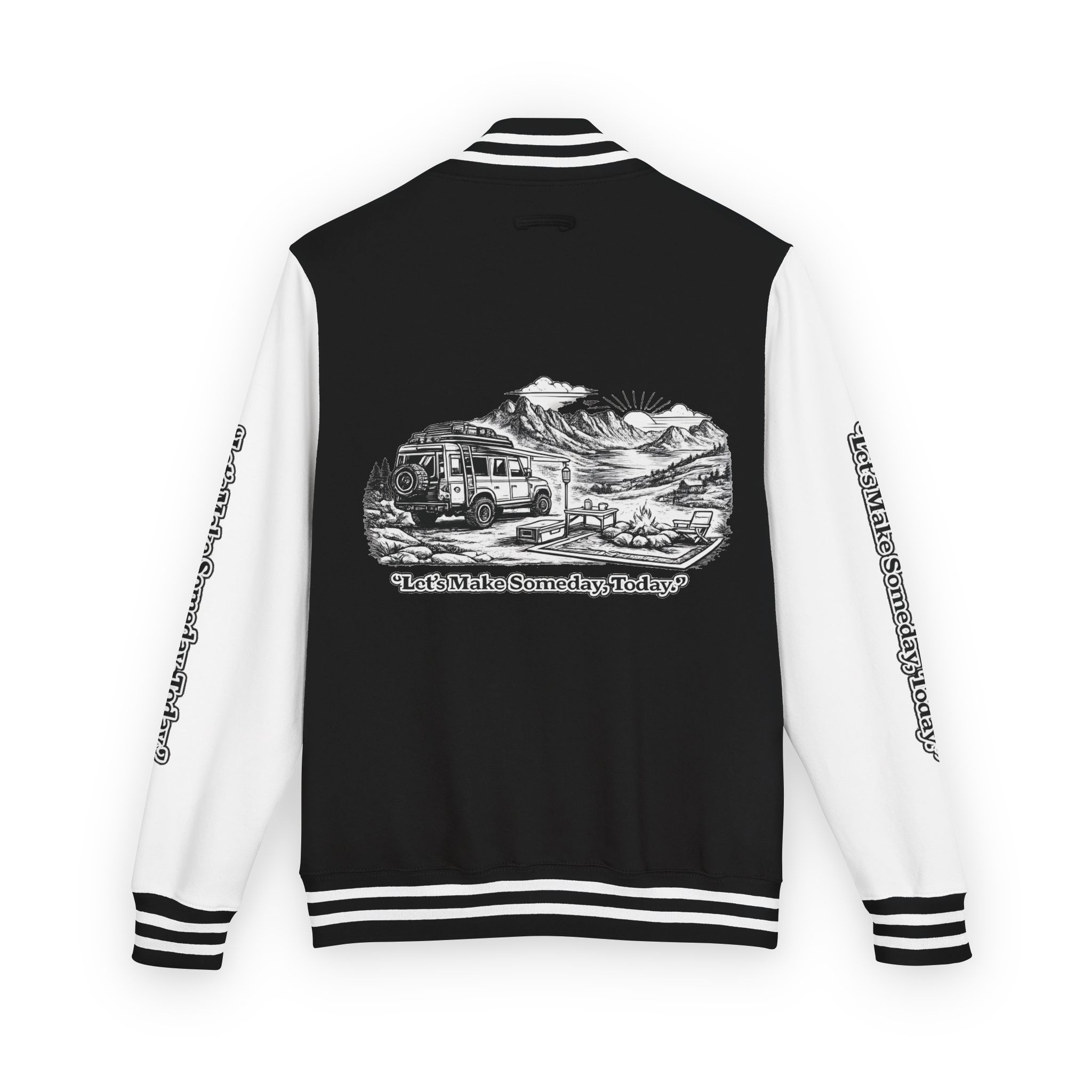 13425159899904671640_2048-1.jpeg Unisex Heavyweight Letterman Jacket — "Lets make Someday, Today?" Travel Varsity Coat