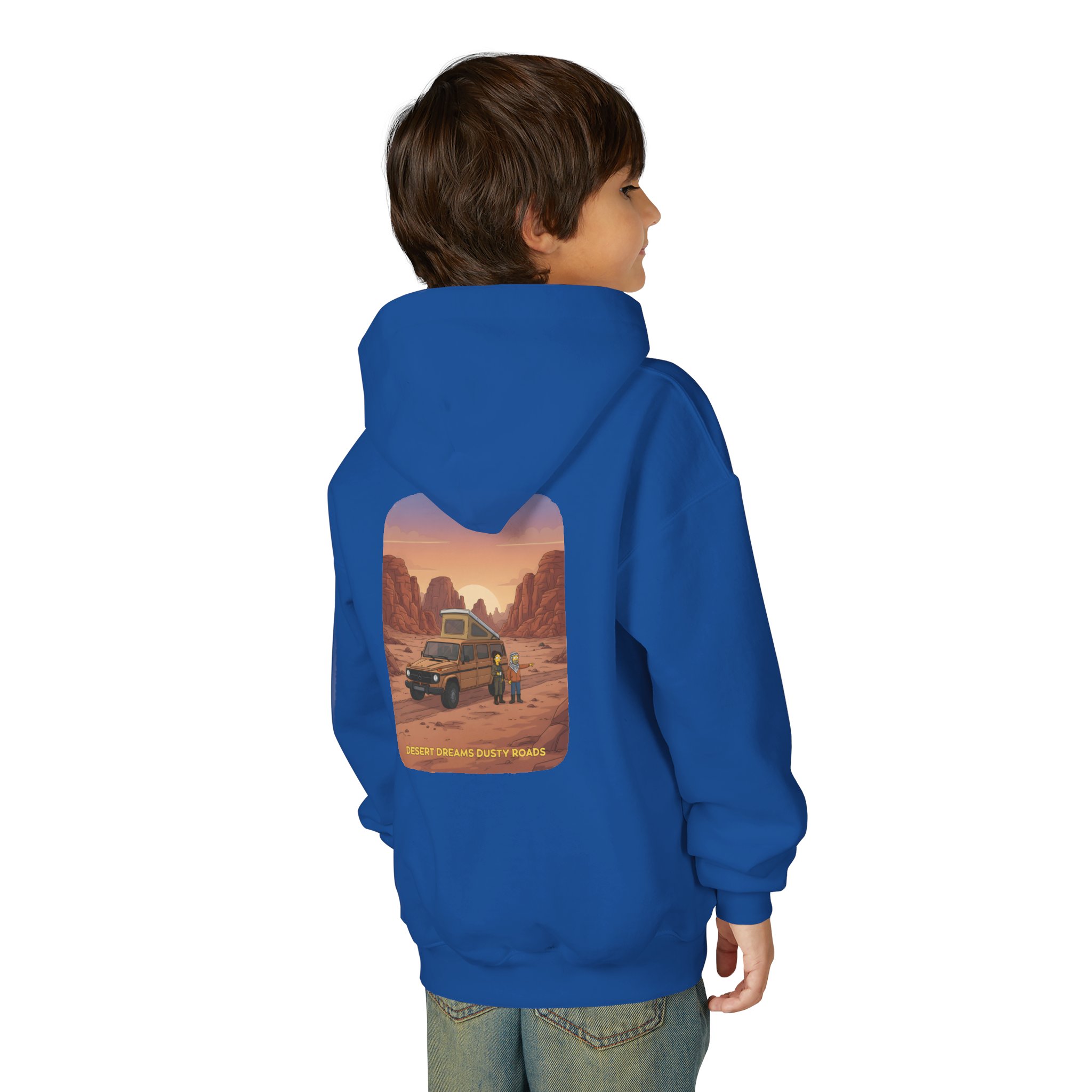 Youth Hoodie(Gildan) – "Desert Dreams Dusty Roads" (Design Sitcom-Line)
