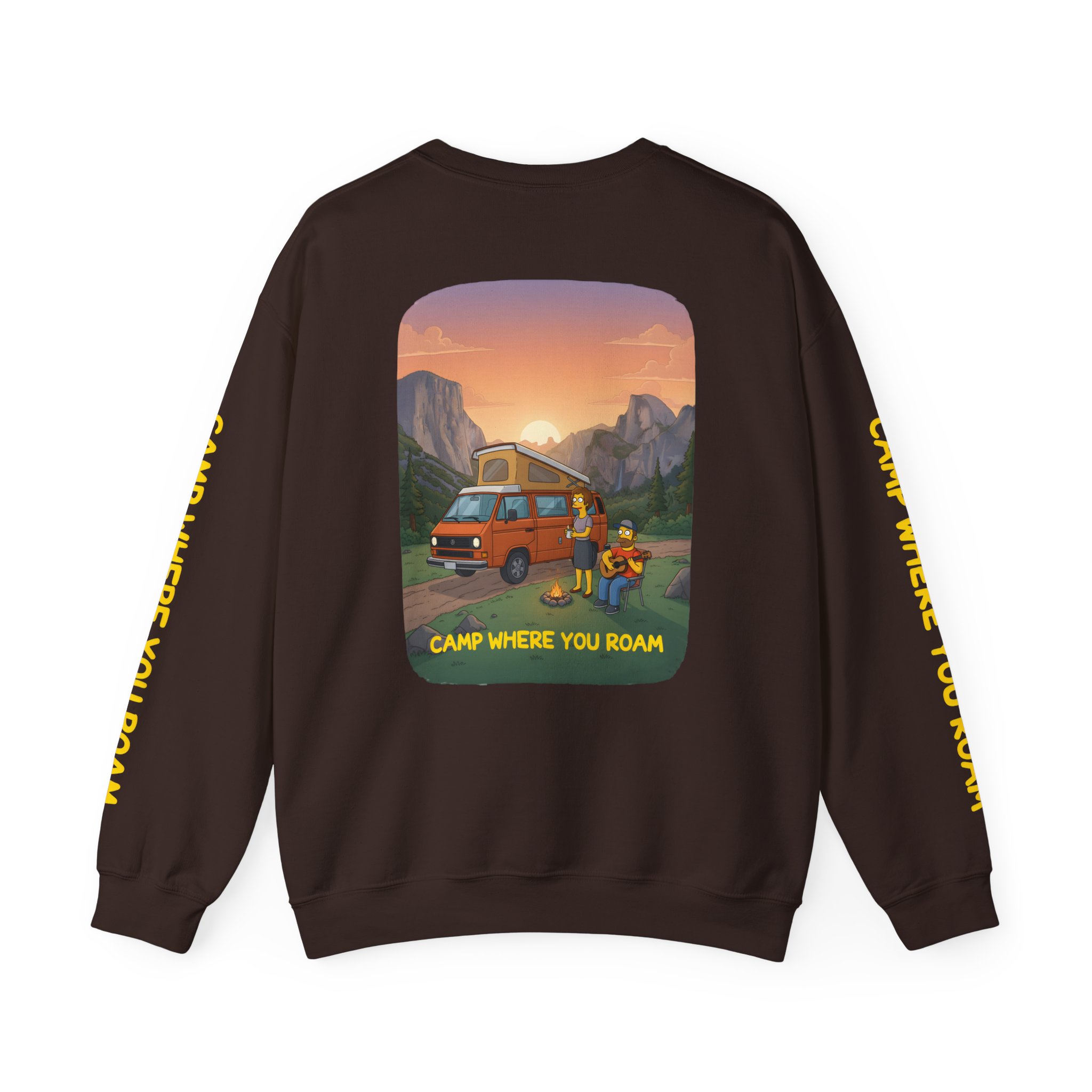 Unisex Heavy Blend™ Crewneck Sweatshirt — "Camp Where You Roam" Design Sitcom-Line