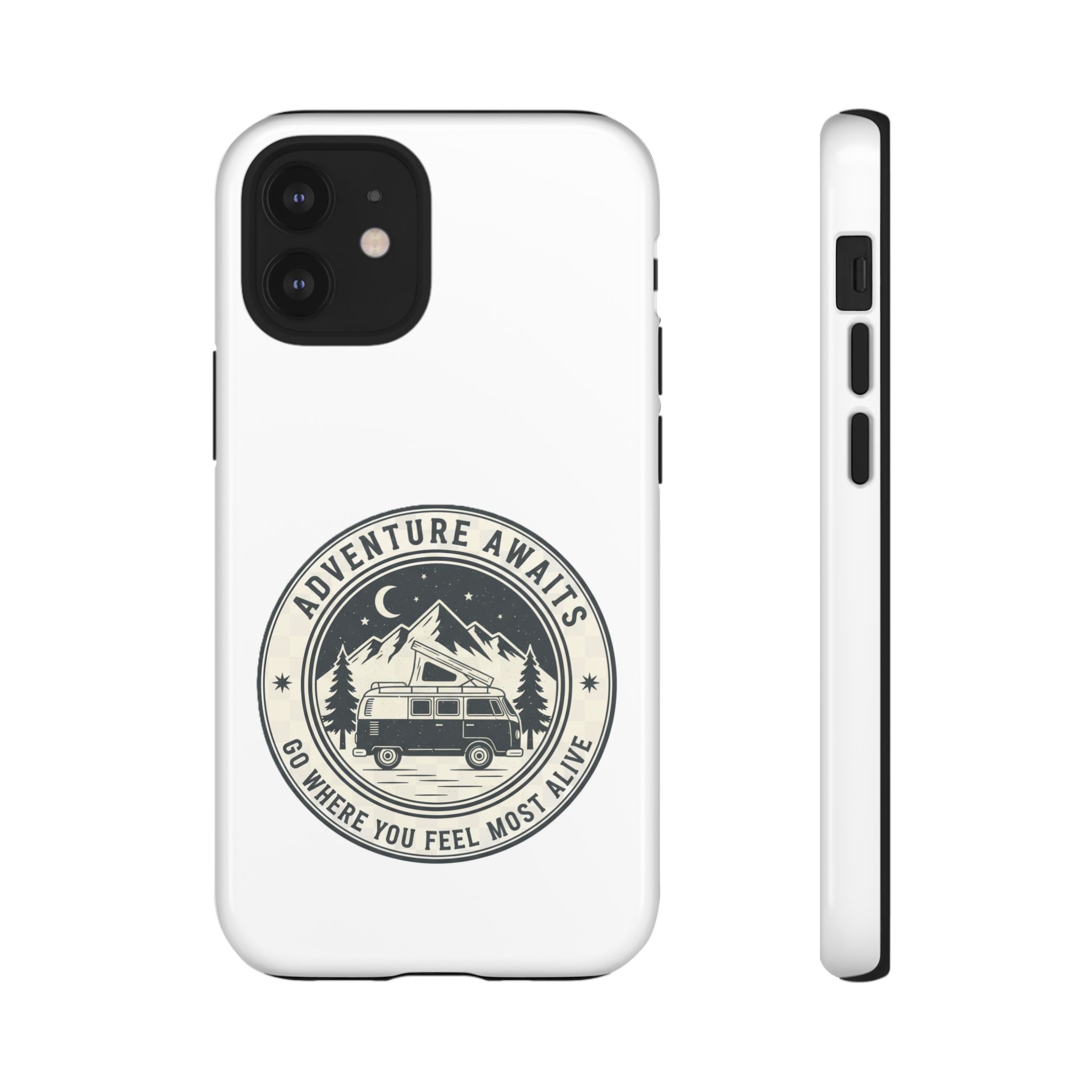 Phone Case — "Adventure Awaits-Go Where You Feel Most Alive" Camper Van Design