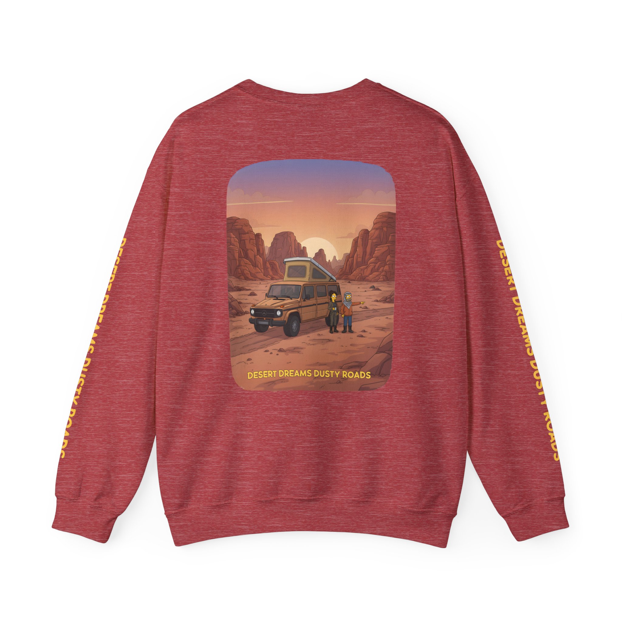 Unisex Heavy Blend™ Crewneck Sweatshirt — "Desert Dreams Dusty Roads" Design Sitcom-Line