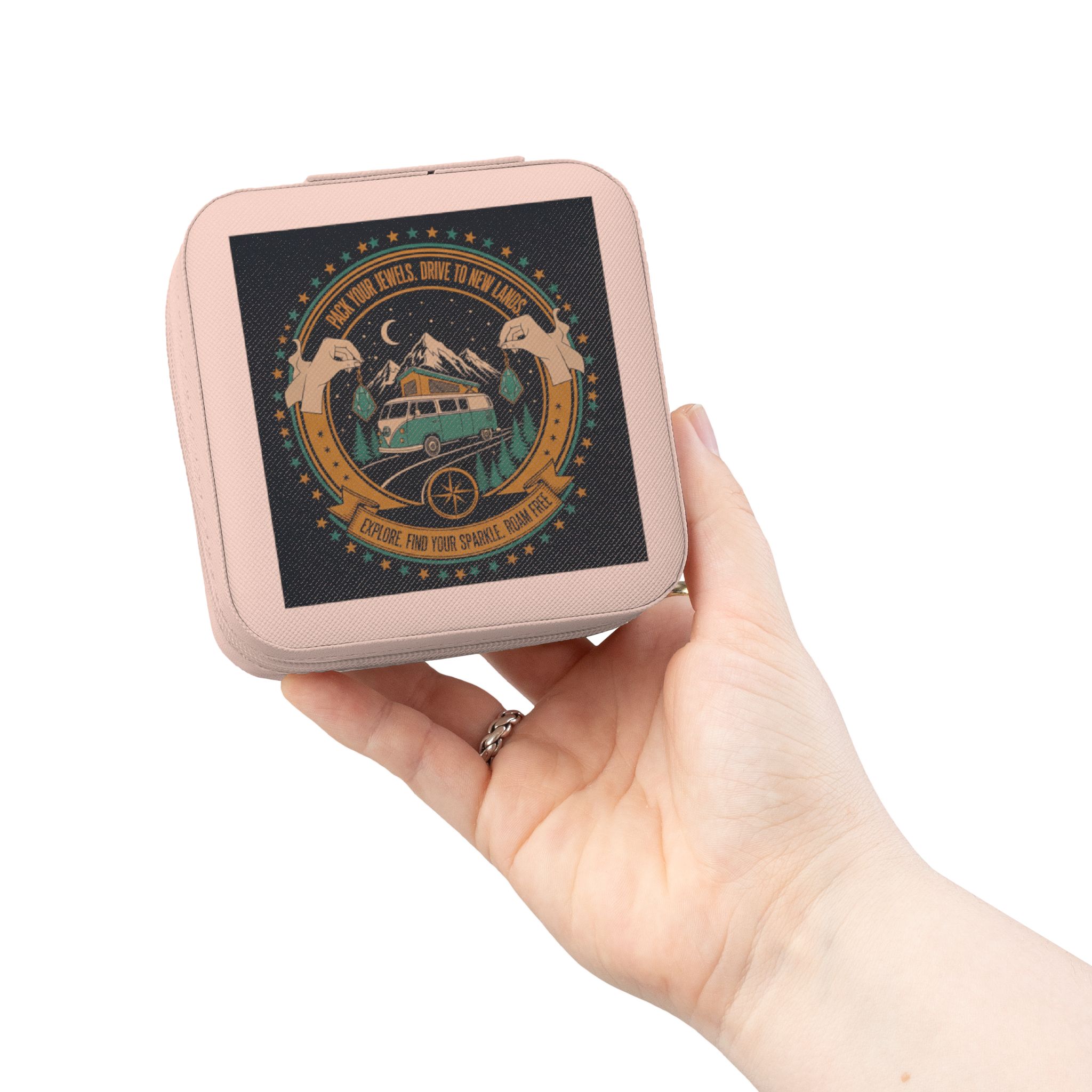 Jewelry Travel Case — Boho Camper Van Jewelry Organizer (Portable Ring & Earring Storage)