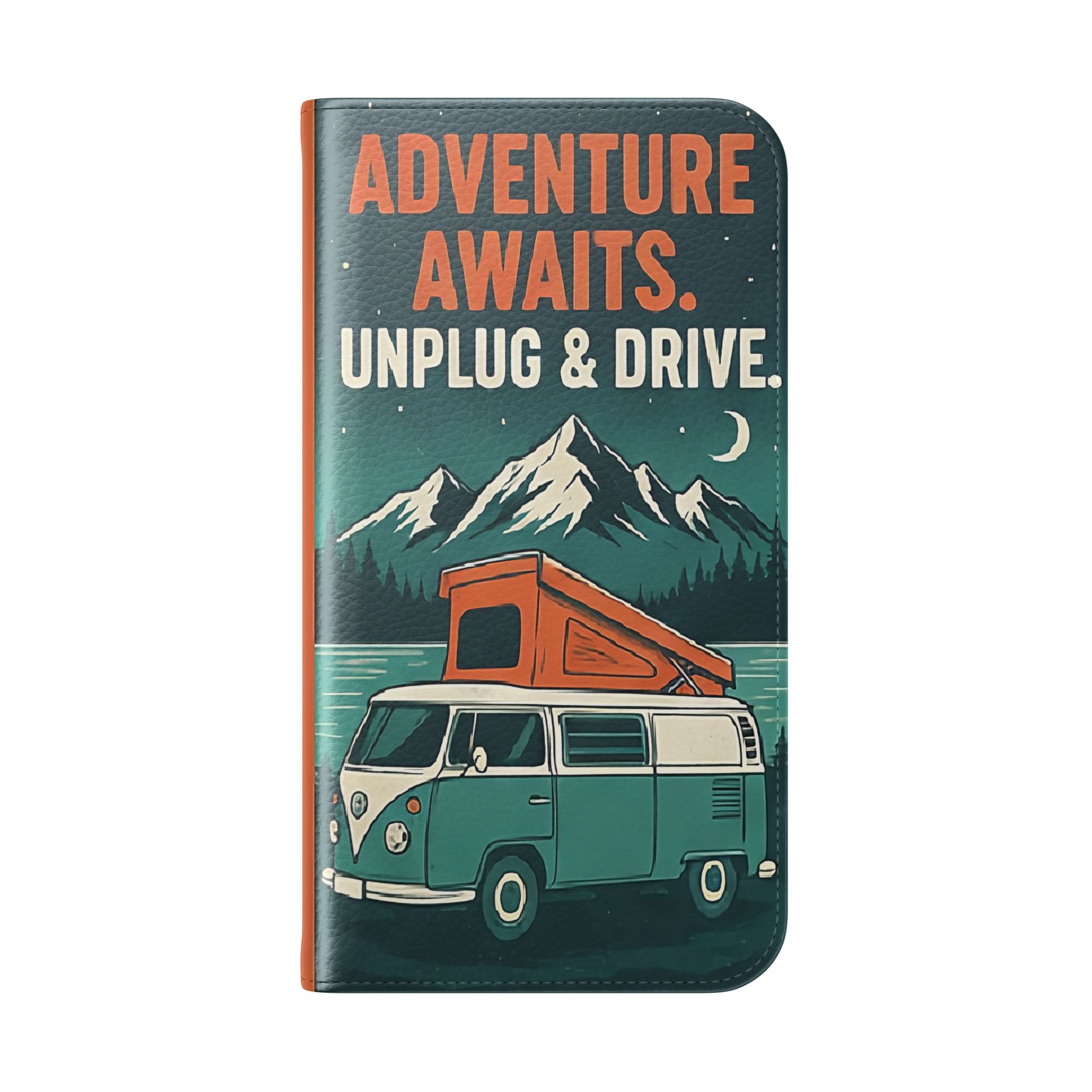 Flip Phone Case — "Adventure Awaits, Fuel Your Journey, Not the WiFi" Wallet Cover